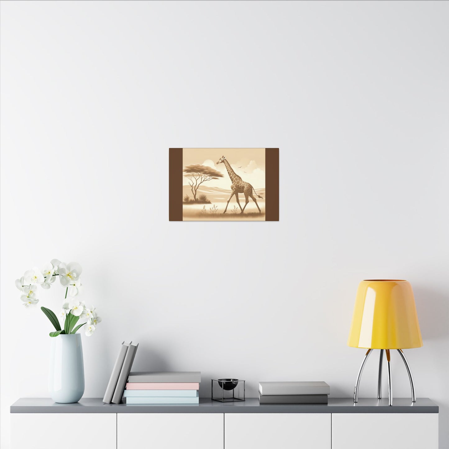 Girafe vintage - Toile marron