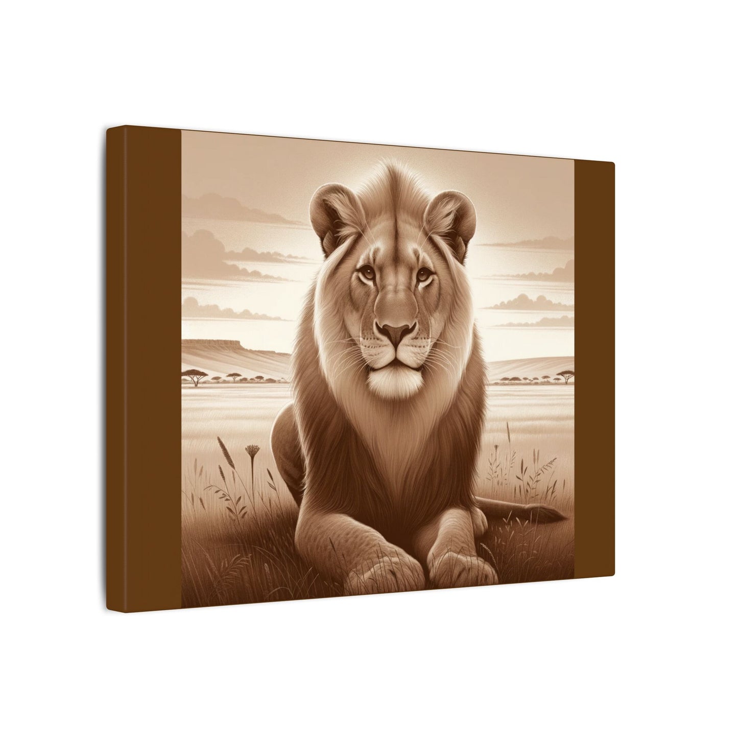 Lion Majestic Vintage - Toile Marron