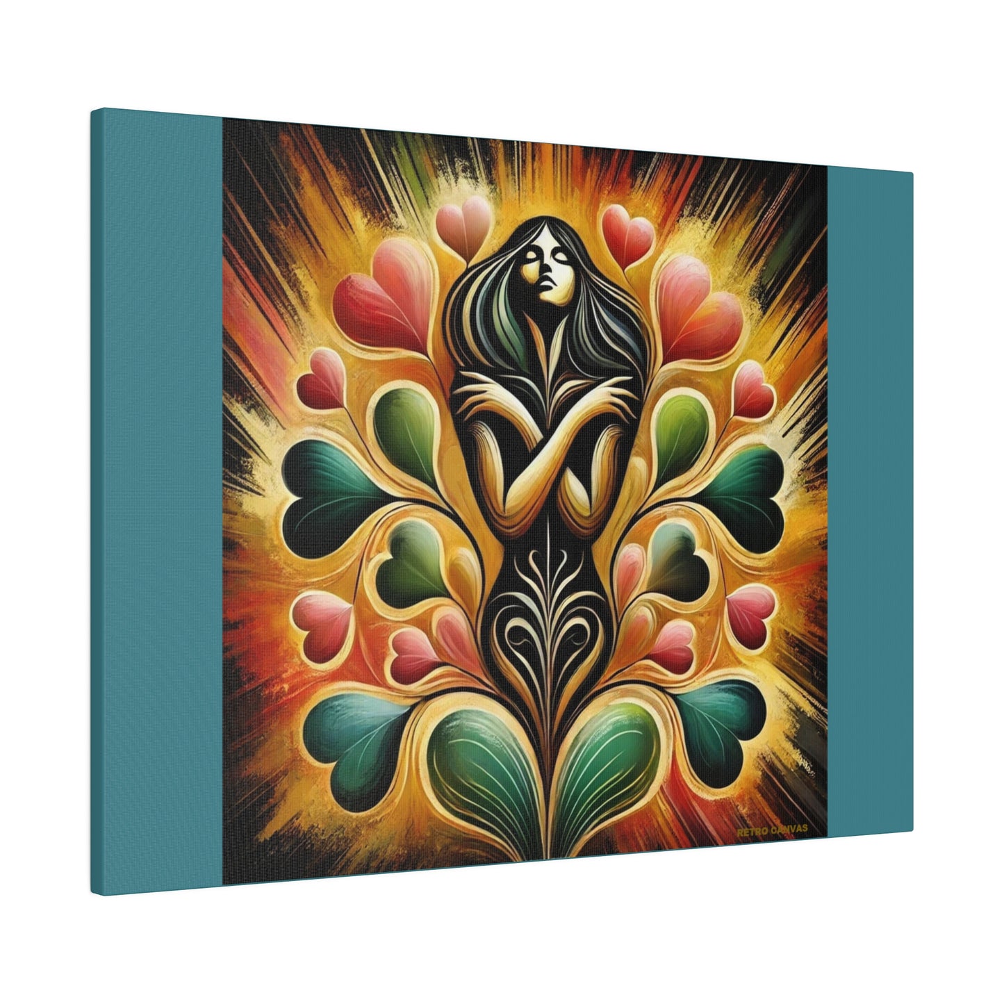 The Love Within- Vintage Green Matte Stretched Canvas