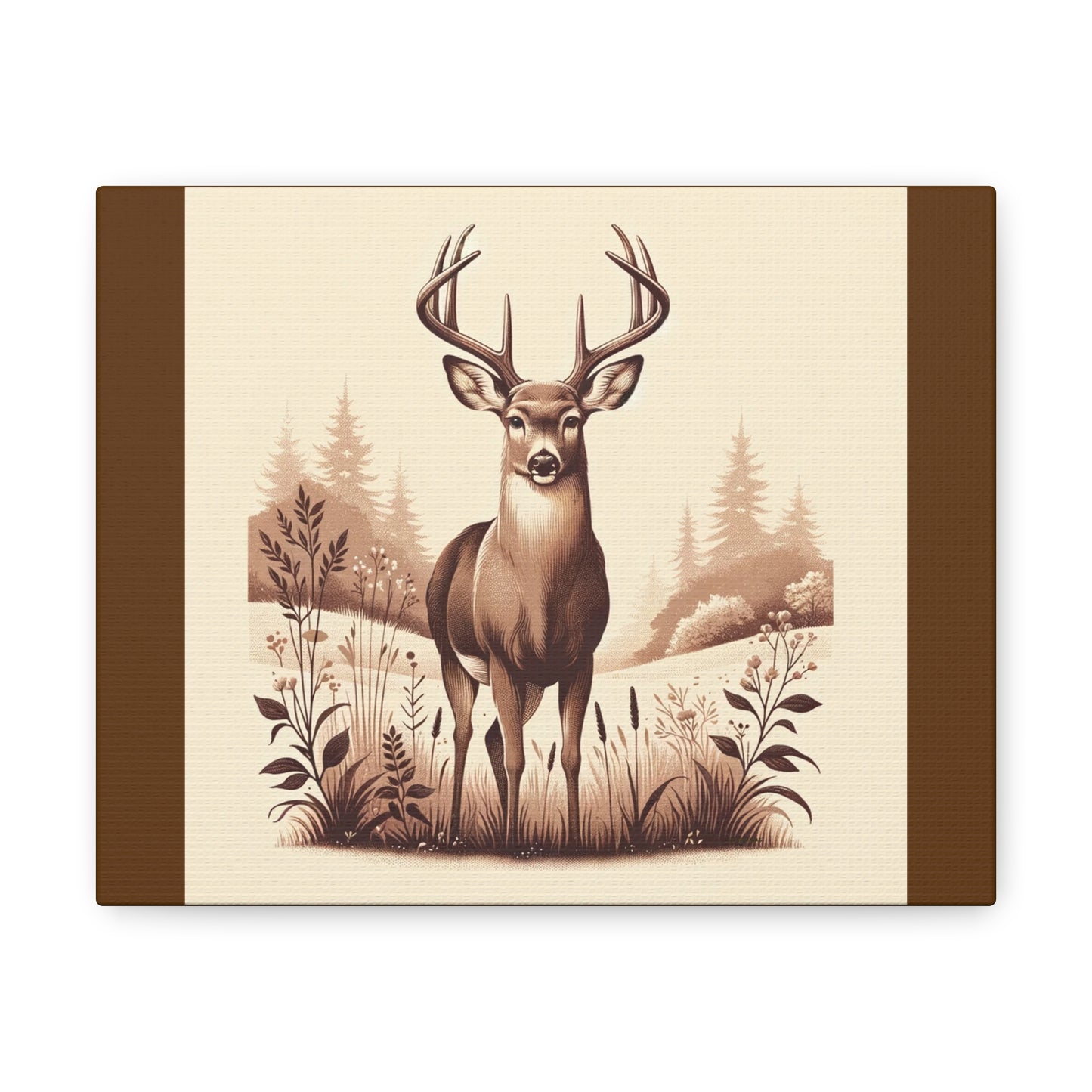 Cerf vintage - Toile marron