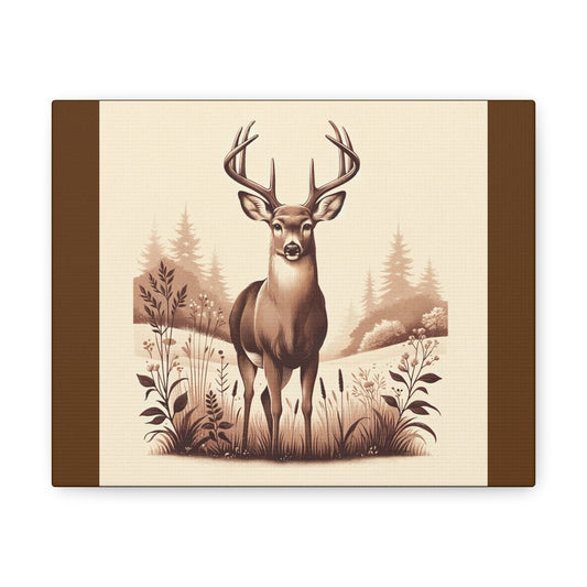 Vintage Deer -Brown Canvas Wrap