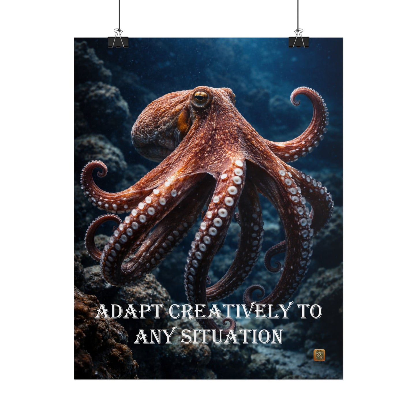 Octopus 'Adapt Creatively to Any Situation' Motivational Poster Wall Art