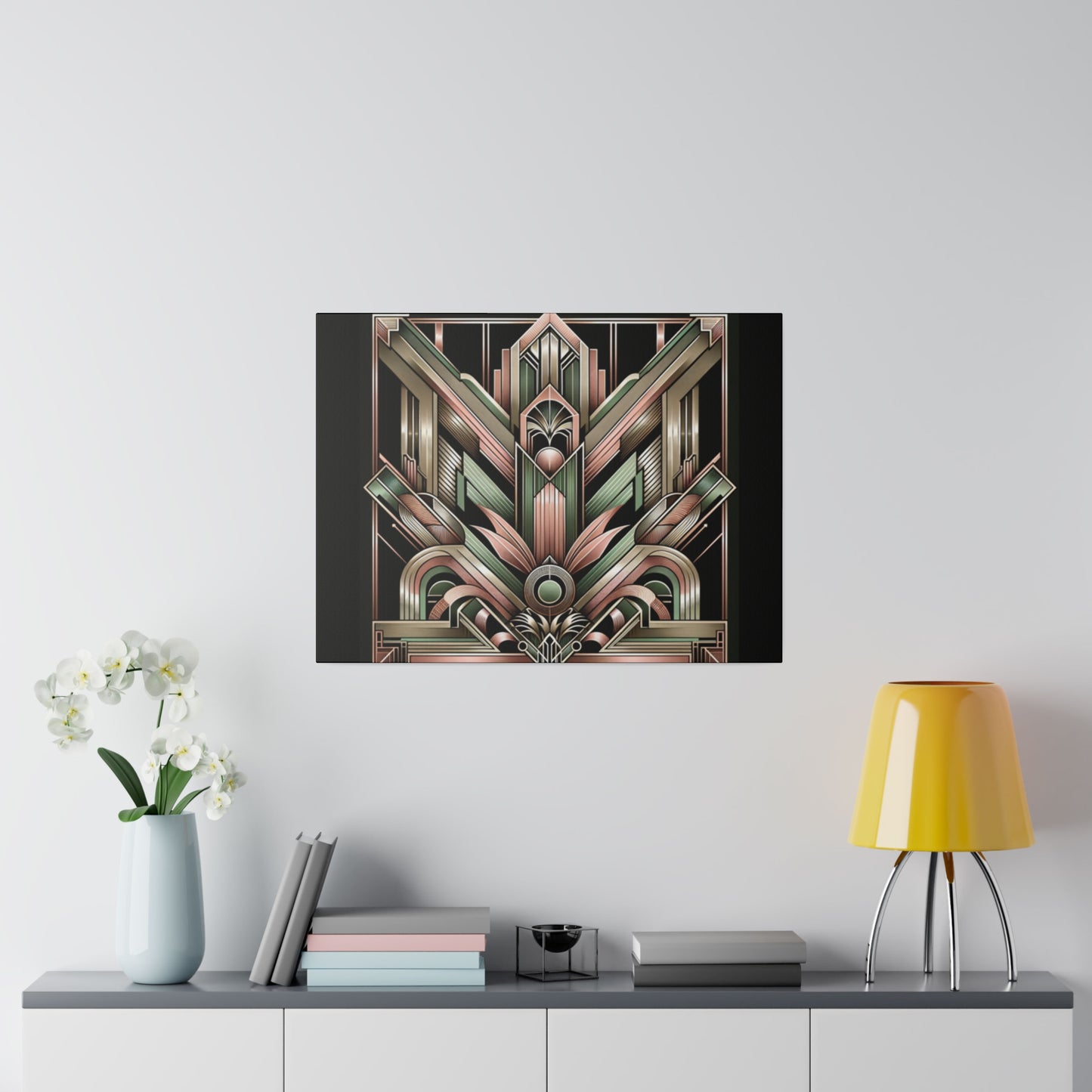 Miami Art Deco Wall Art for Living Room Home Decor for Office |Black Matte Canvas