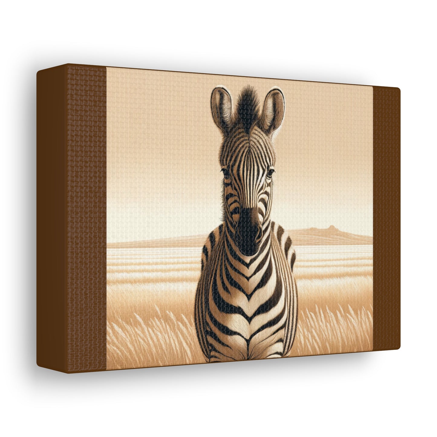 Vintage Zebra -Brown Canvas Wrap