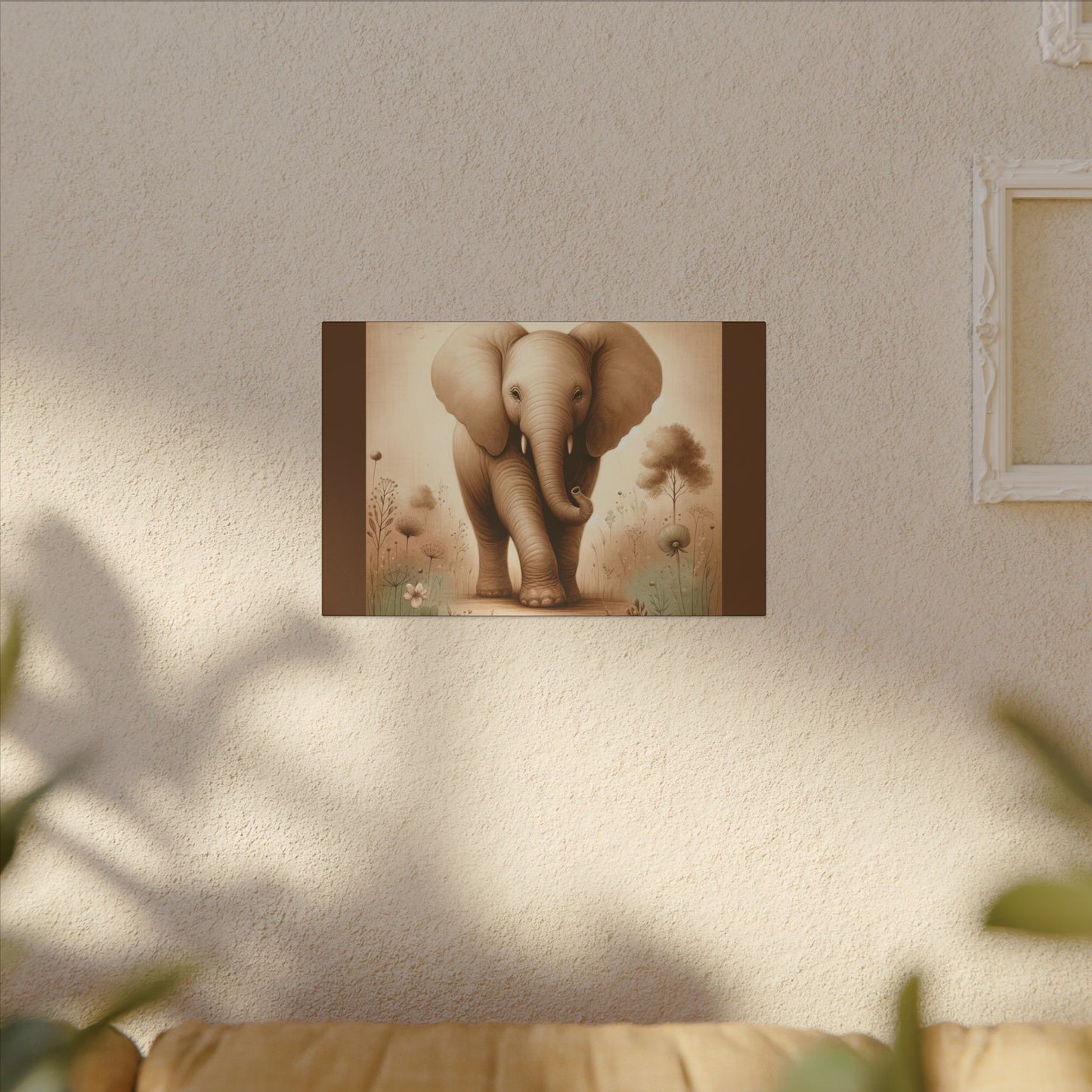 Éléphant majestueux vintage - Enveloppe en toile marron