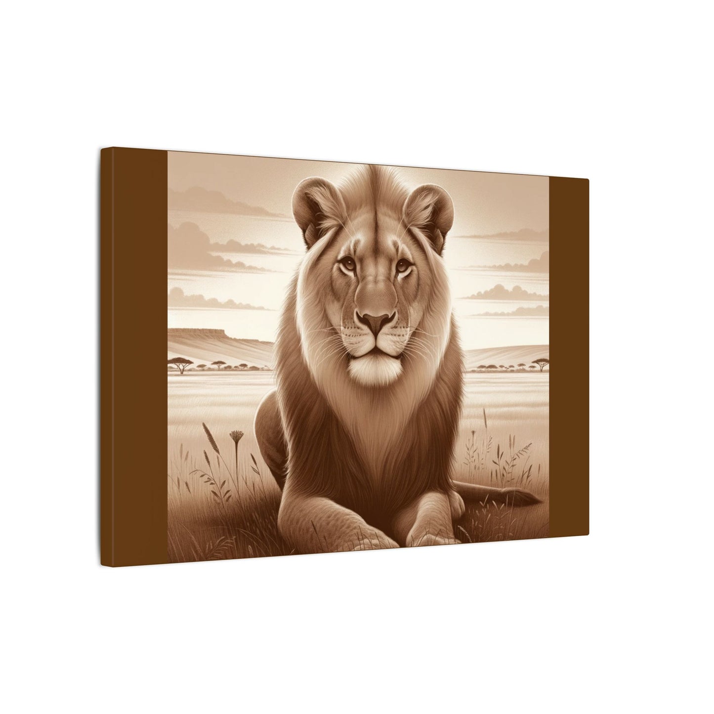 Lion Majestic Vintage - Toile Marron