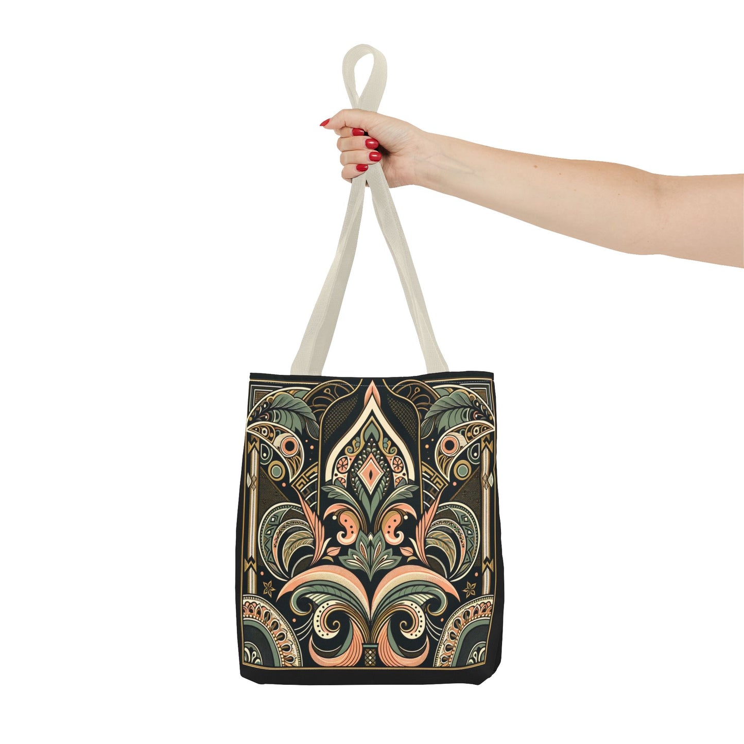 Art Deco Black Palm Surprise Tote Bag