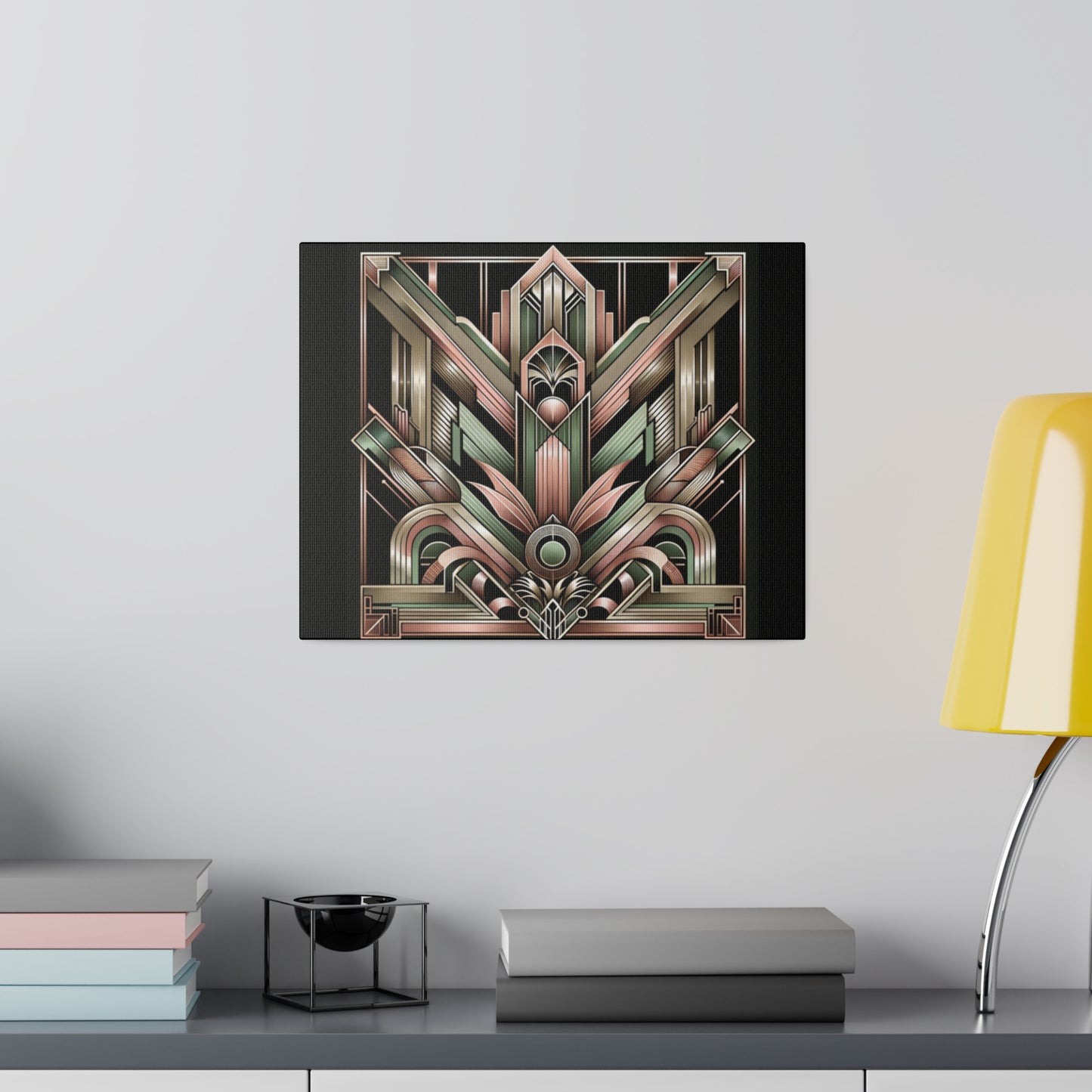 Miami Art Deco Wall Art for Living Room Home Decor for Office |Black Matte Canvas