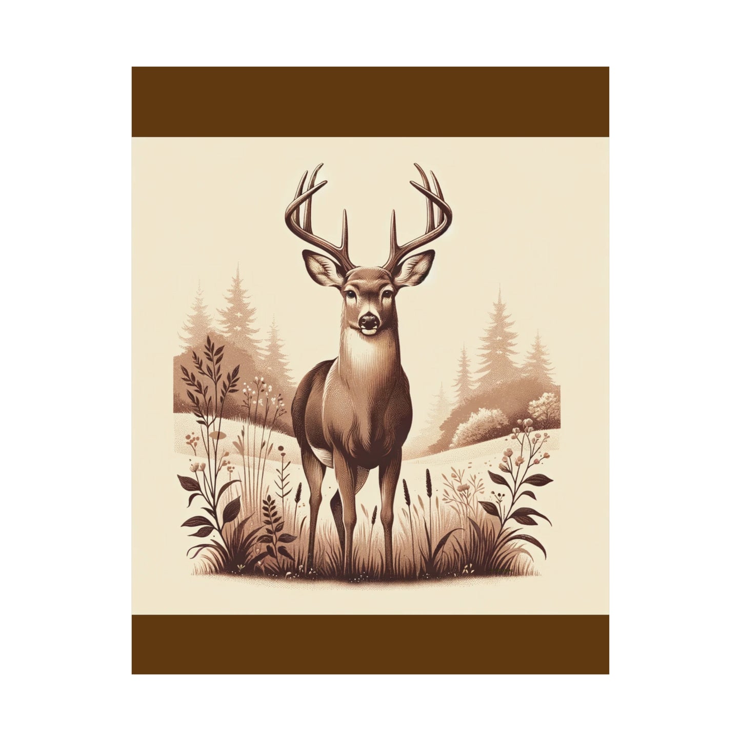 Majestic Deer |Brown Matte Vertical Poster