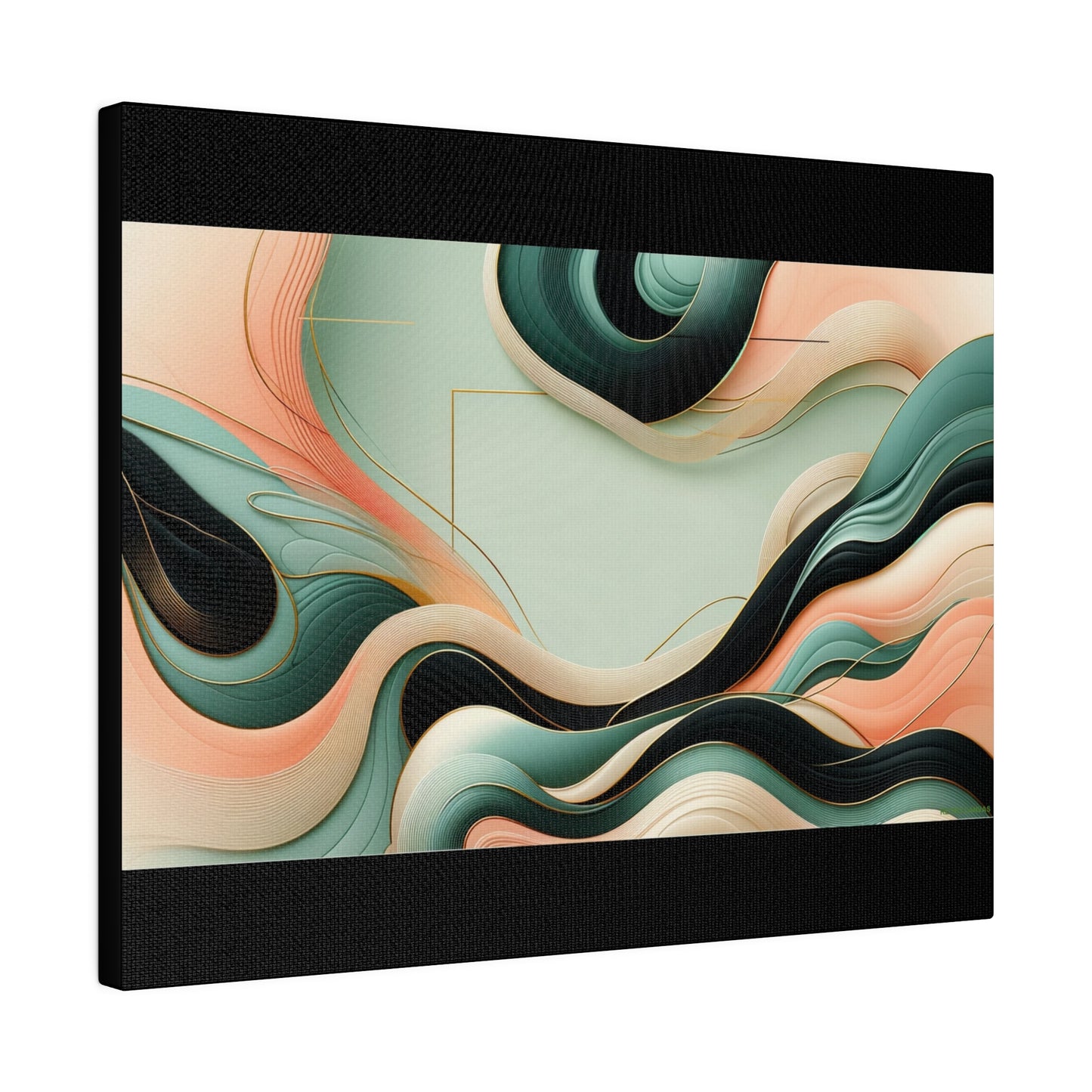 Nebula Abstract Wall Art for Office |Black Matte Stretched Canvas