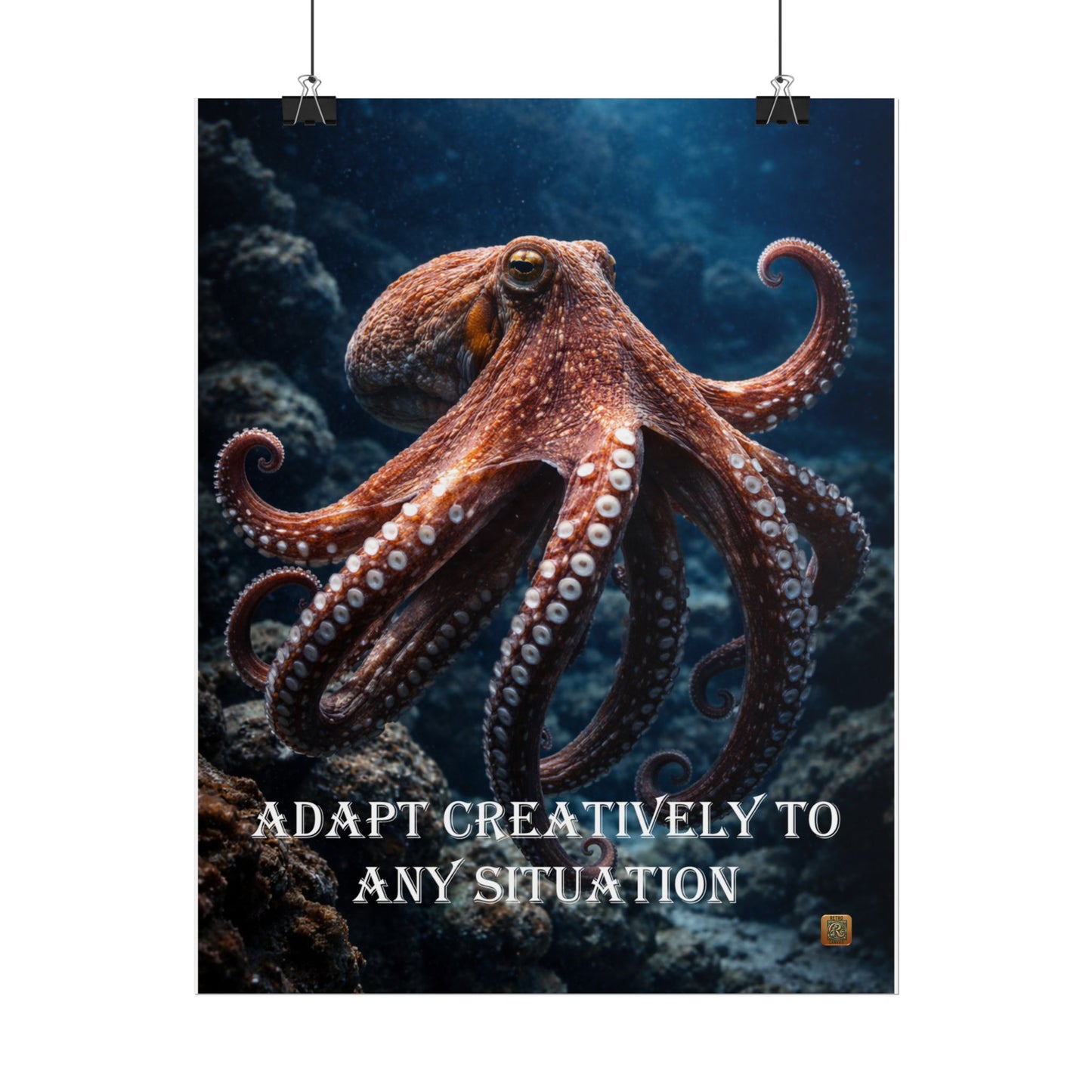Octopus 'Adapt Creatively to Any Situation' Motivational Poster Wall Art