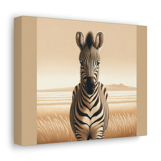 Vintage Zebra -Tan Canvas Wrap