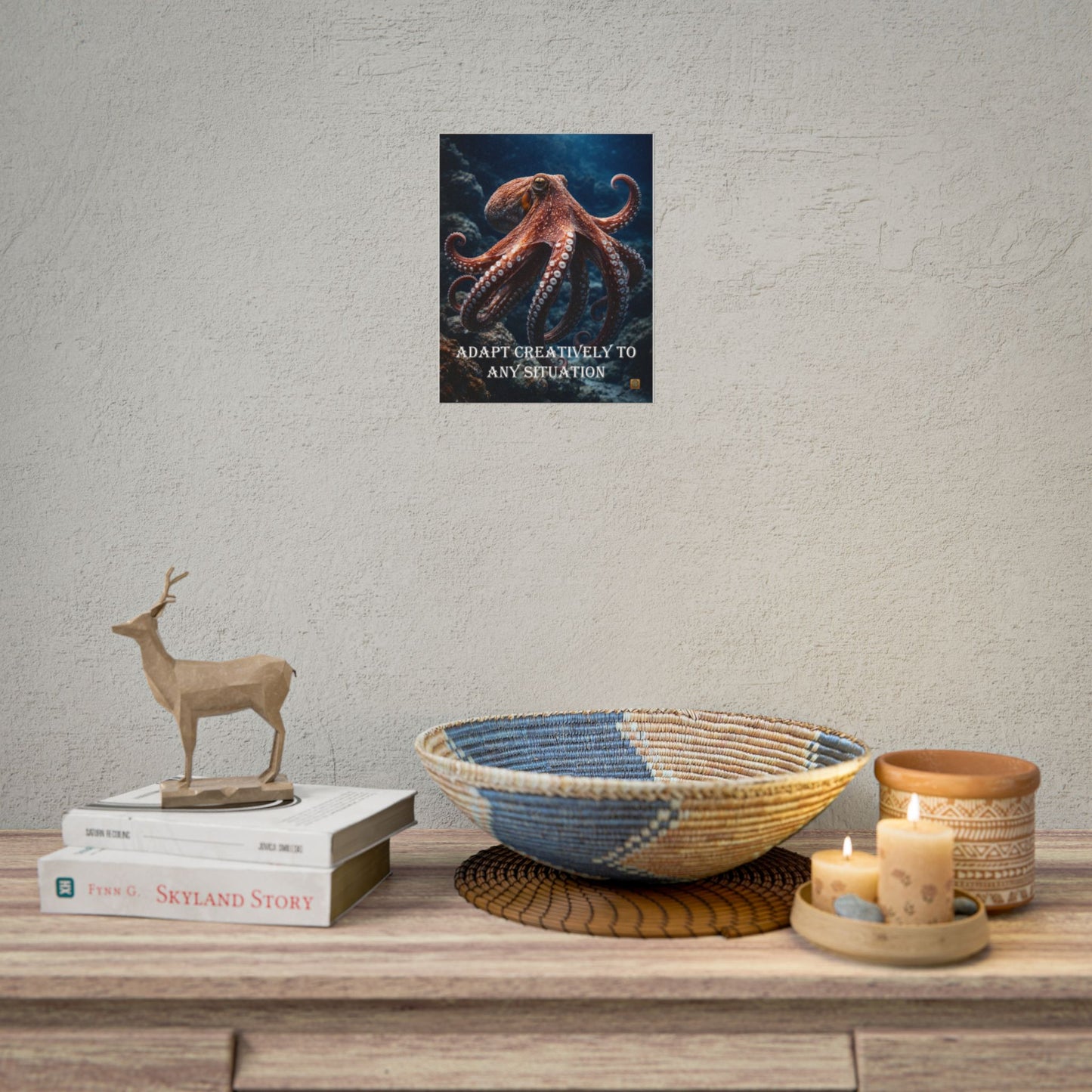 Octopus 'Adapt Creatively to Any Situation' Motivational Poster Wall Art
