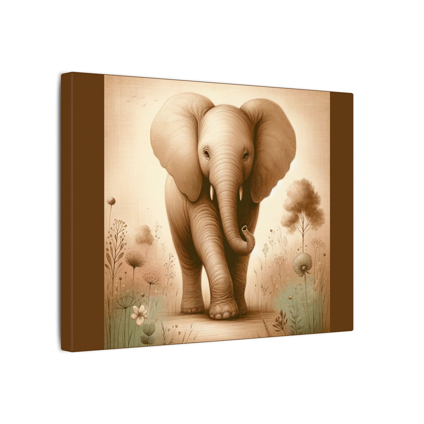 Éléphant majestueux vintage - Enveloppe en toile marron