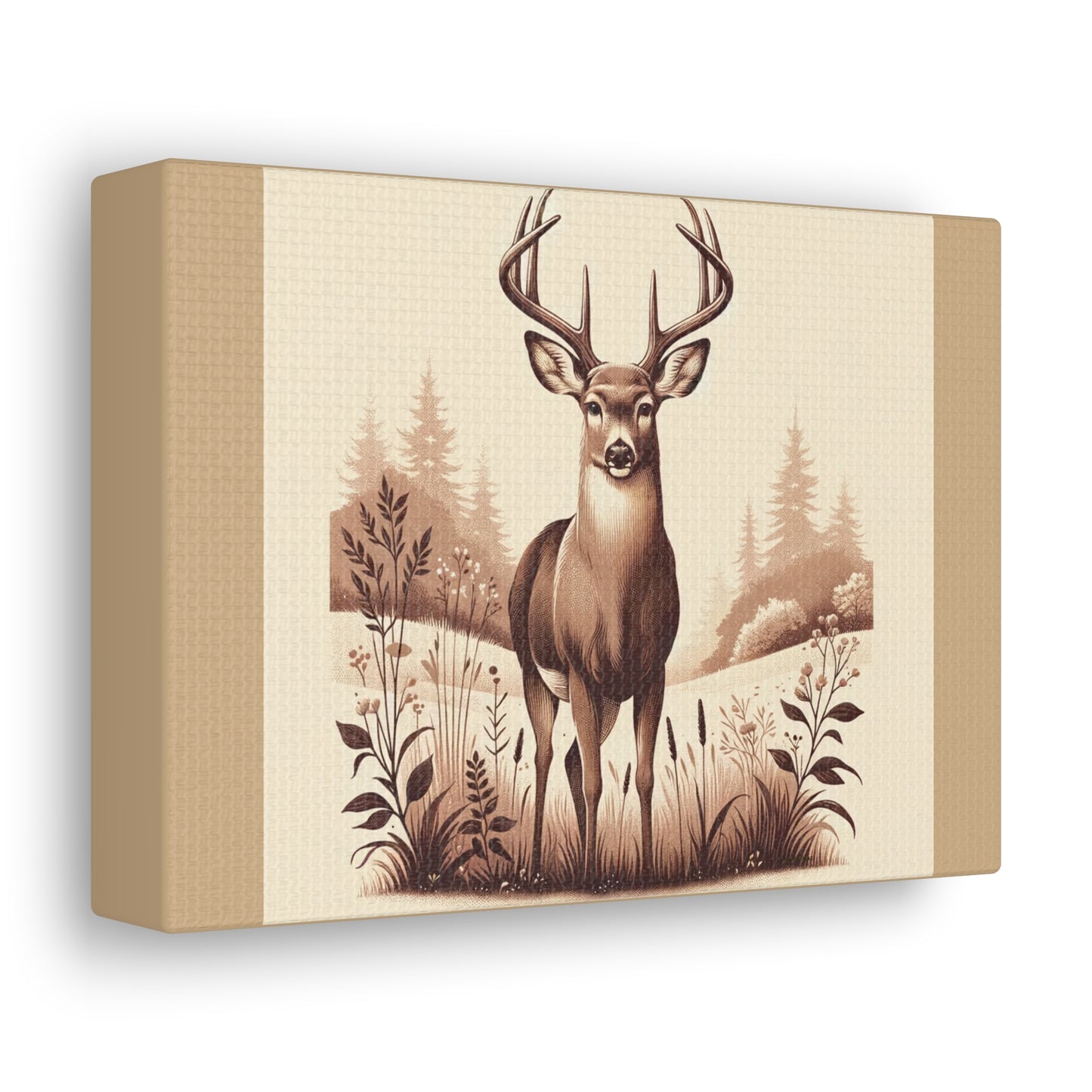 Vintage Deer -Tan Canvas Wrap