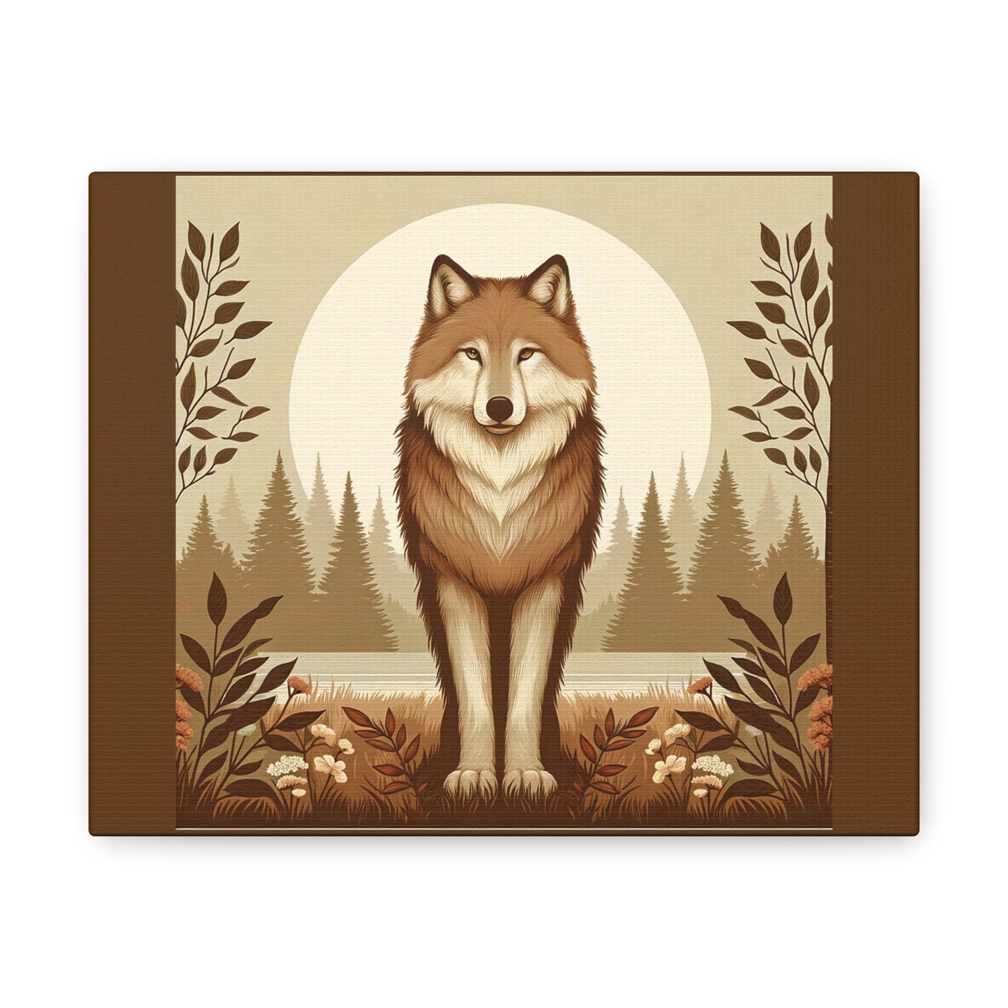 Vintage Wolf - Brown Canvas Wrap