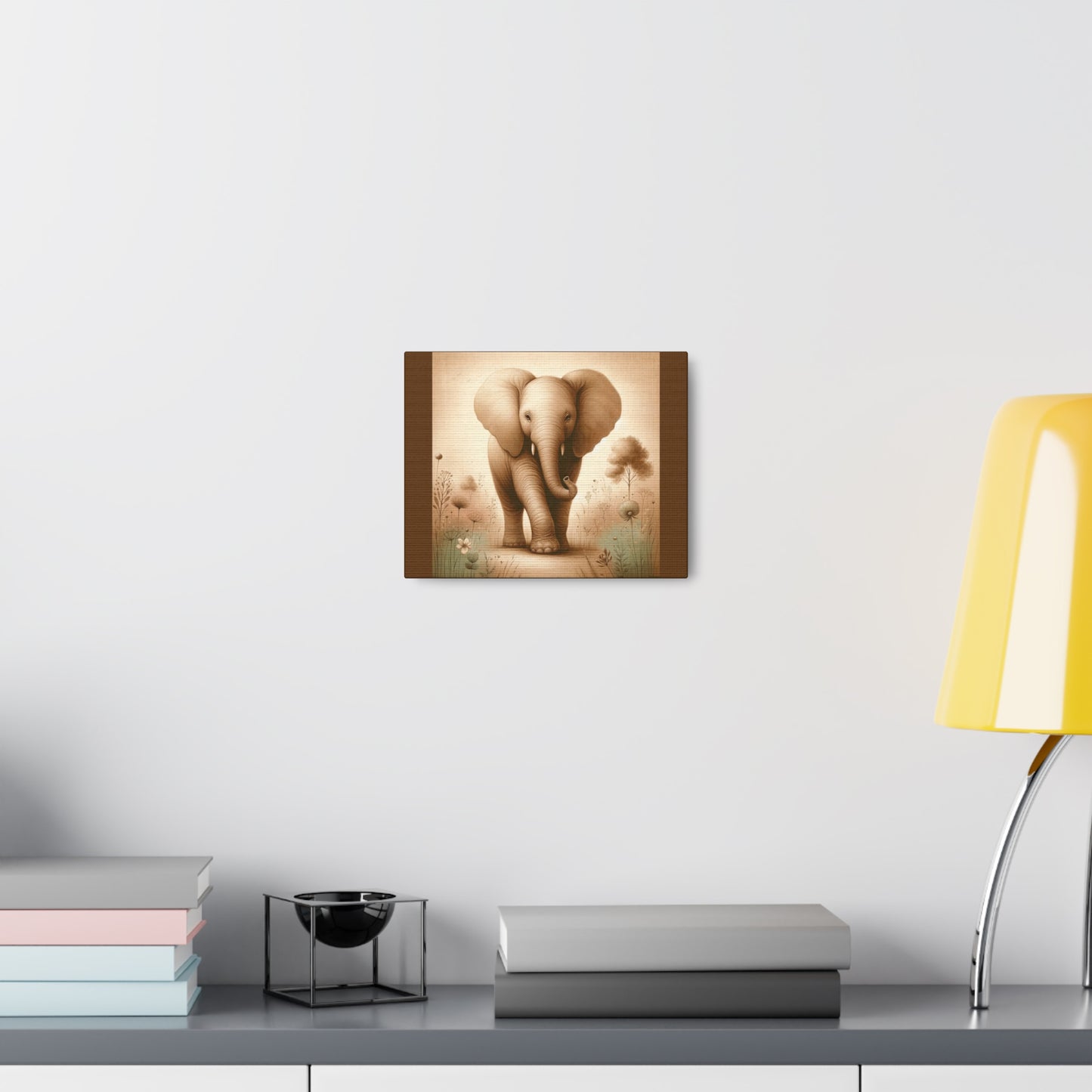 Vintage Majestic Elephant -Brown Canvas Wrap