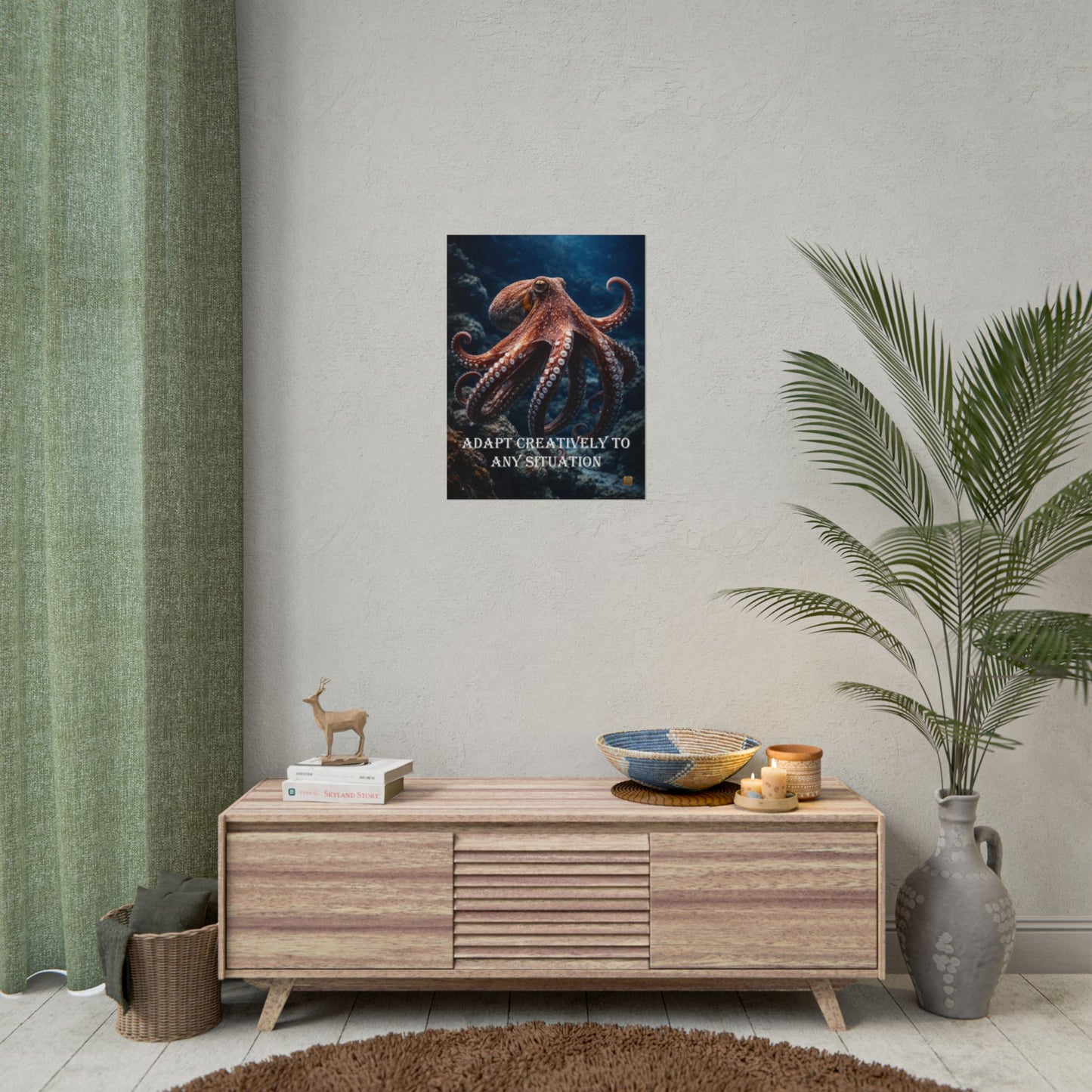 Octopus 'Adapt Creatively to Any Situation' Motivational Poster Wall Art