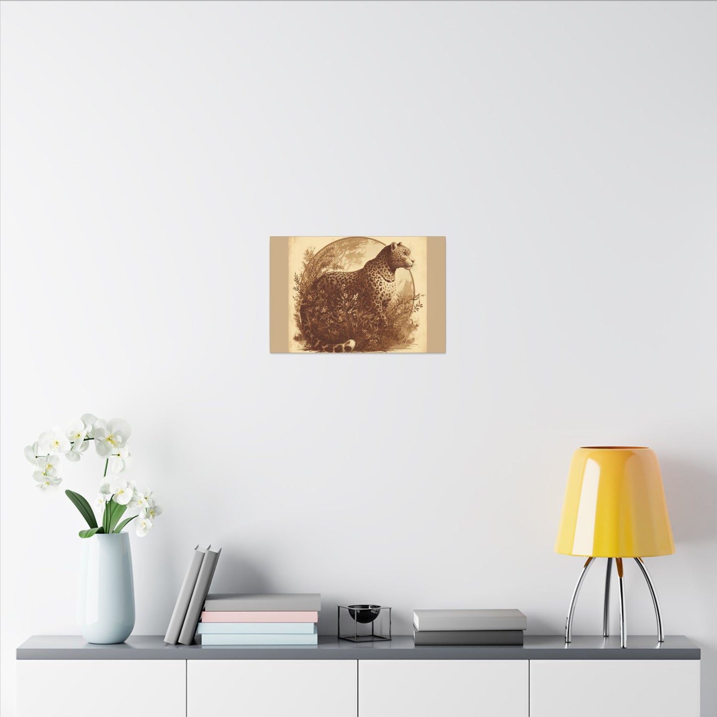 Leopard Animal Wall Art - Tan Canvas| Wildlife Animal Lovers