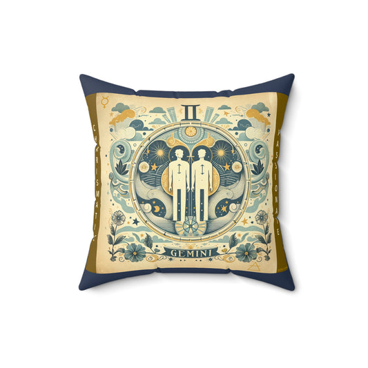 Vintage Gemini -Vintage Blue Broadcloth Pillow