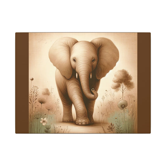 Éléphant majestueux vintage - Enveloppe en toile marron