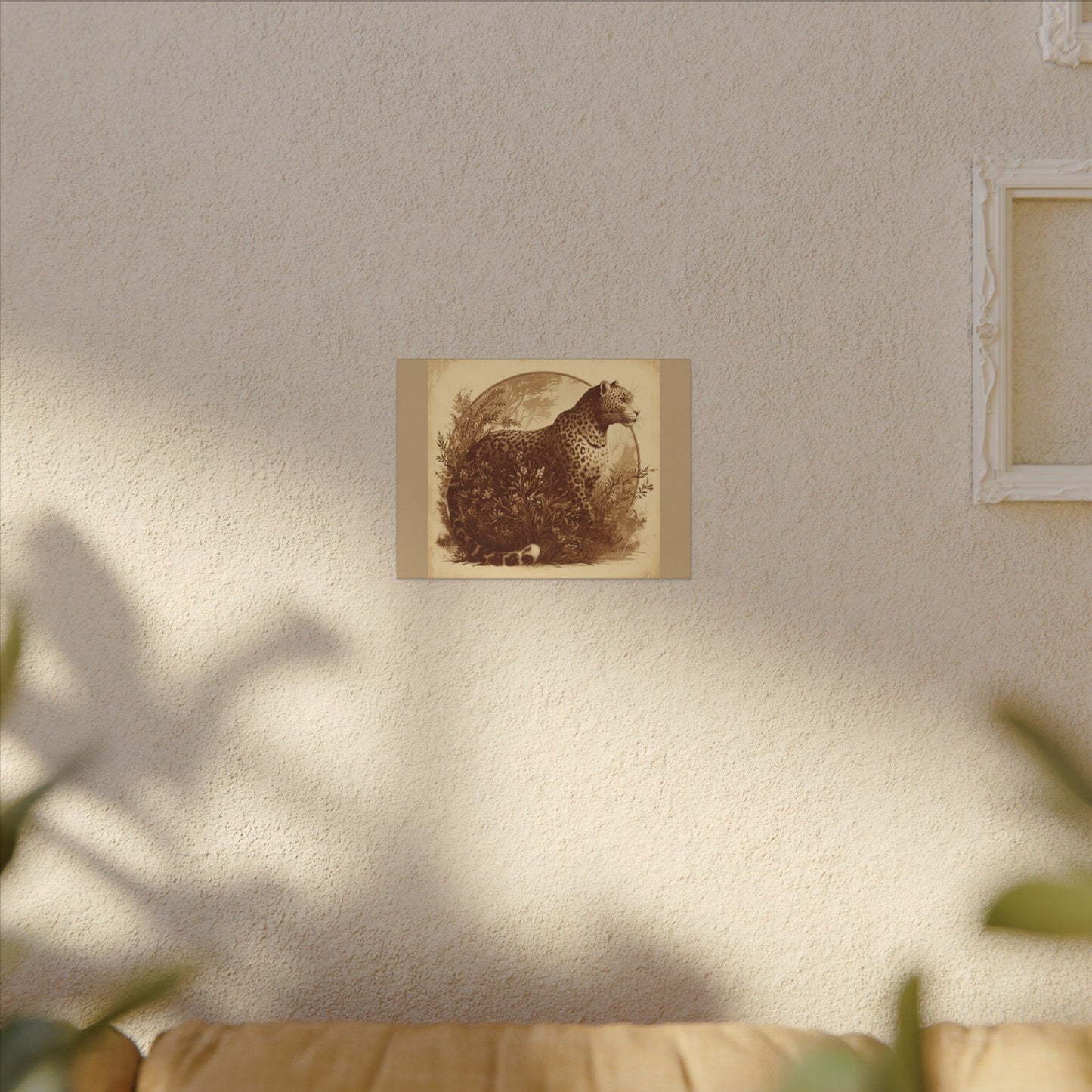 Leopard Animal Wall Art - Tan Canvas| Wildlife Animal Lovers