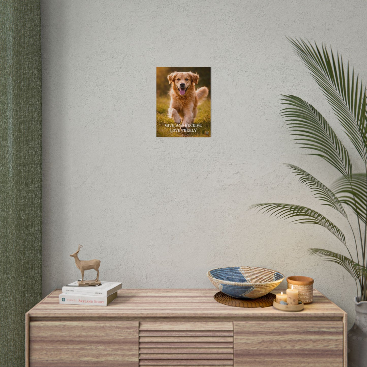 Golden Retriever -'Give and Receive Love Freely' Inspirational Wall Art