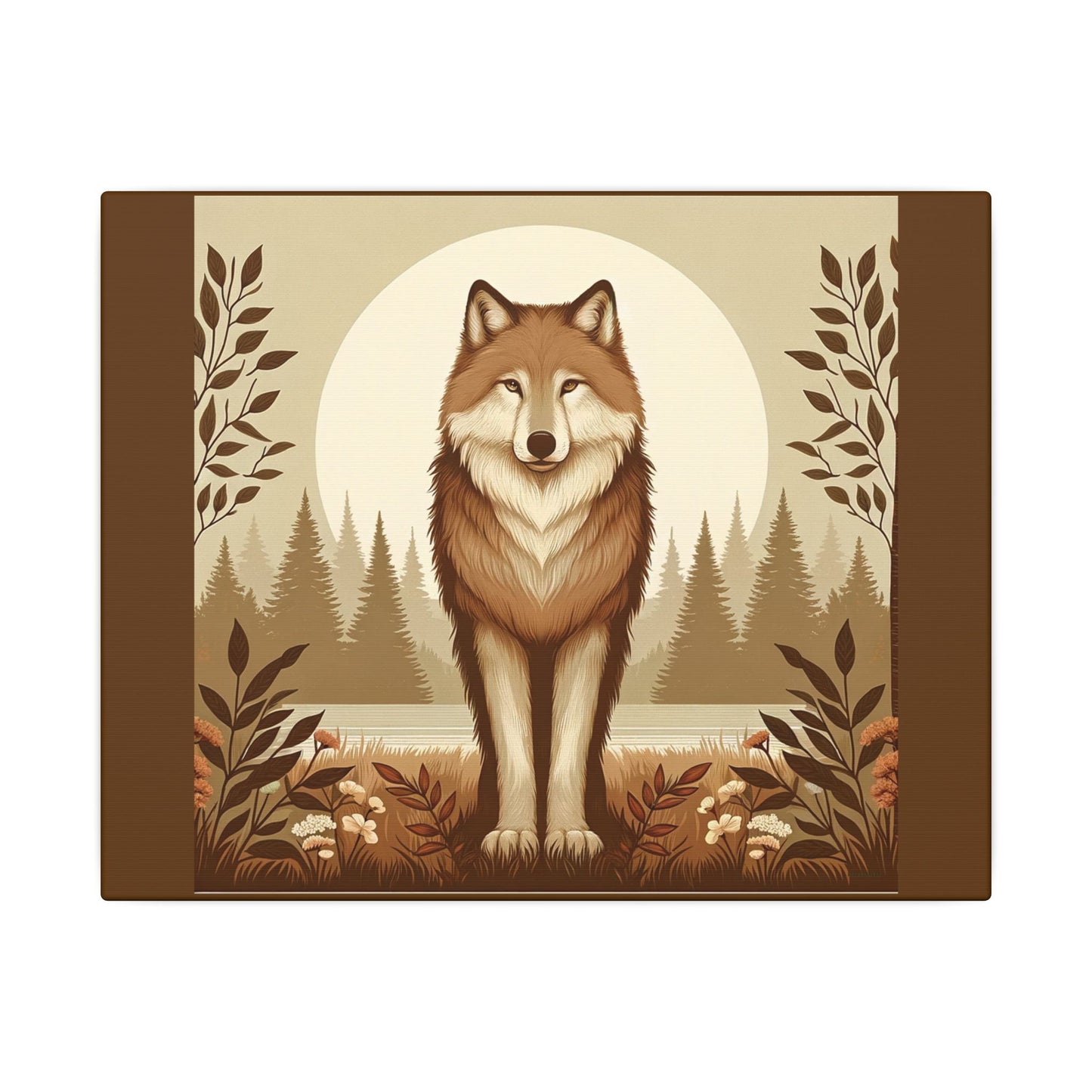 Vintage Wolf - Toile Marron