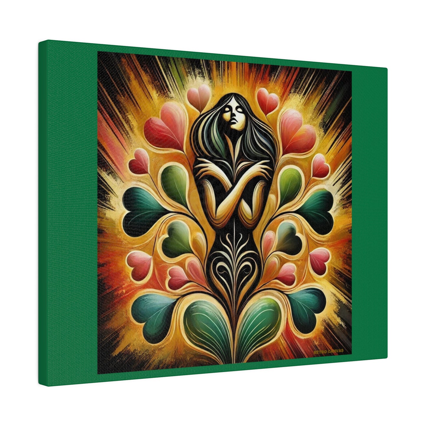 The Love Within- Lt Green Matte Stretched Canvas