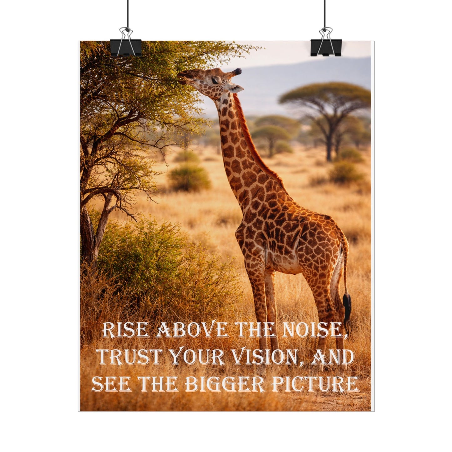 Giraffe Inspirational Poster – "Rise Above the Noise" Motivational Wall Art