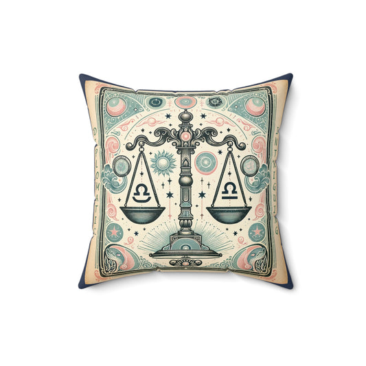 Vintage Libra -Vintage Blue Broadcloth Pillow