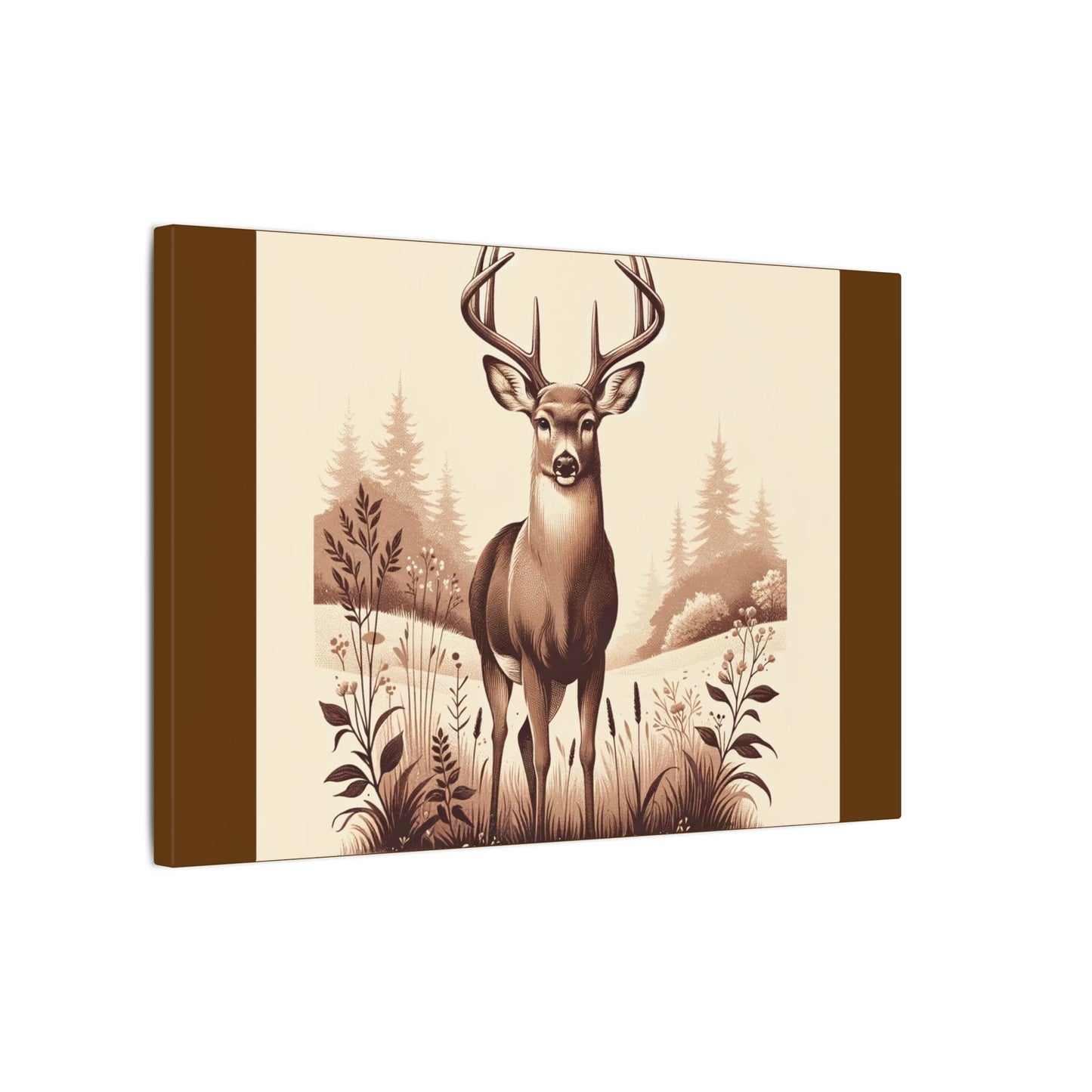 Cerf vintage - Toile marron