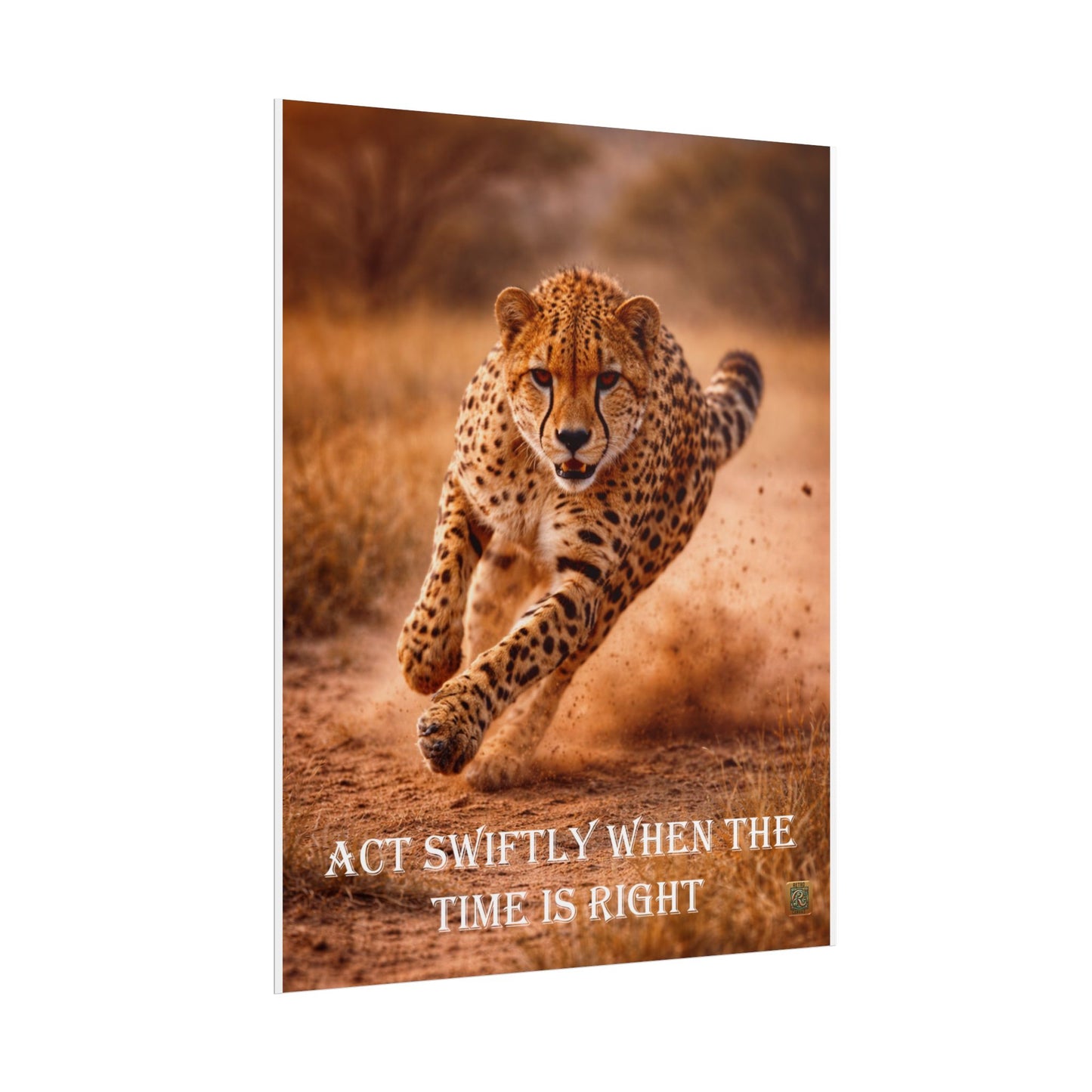 Cheetah Charge Poster — Motivational Wildlife Art Print