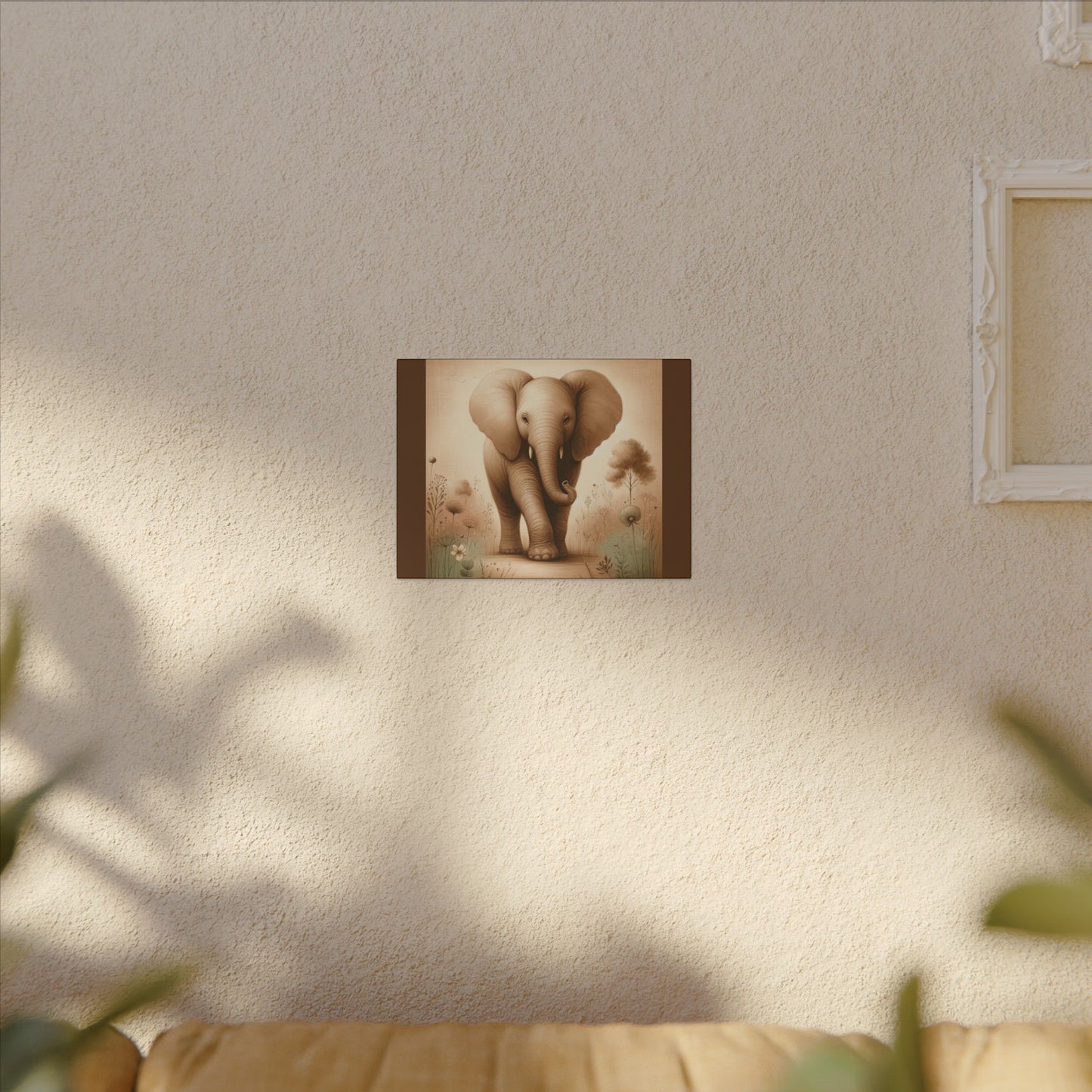 Éléphant majestueux vintage - Enveloppe en toile marron