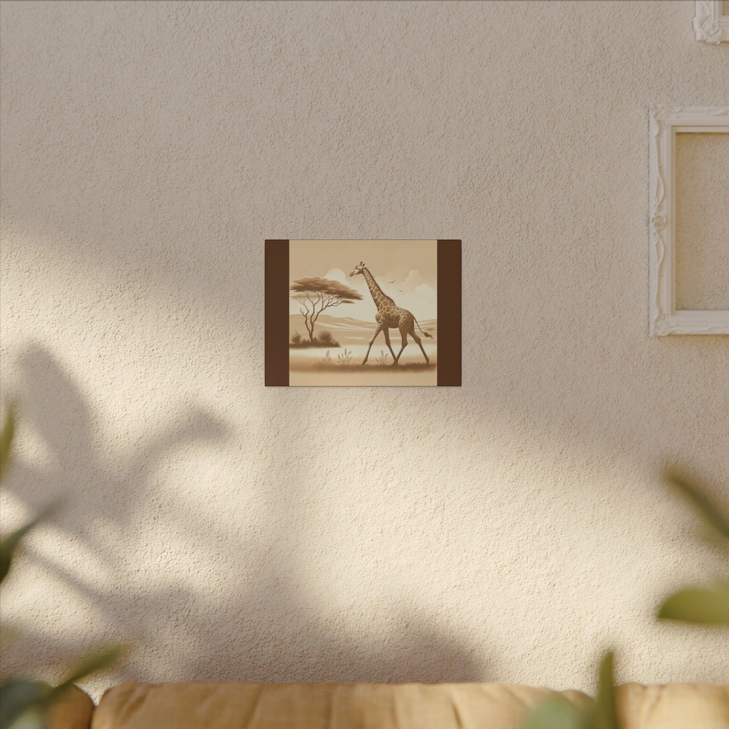 Girafe vintage - Toile marron