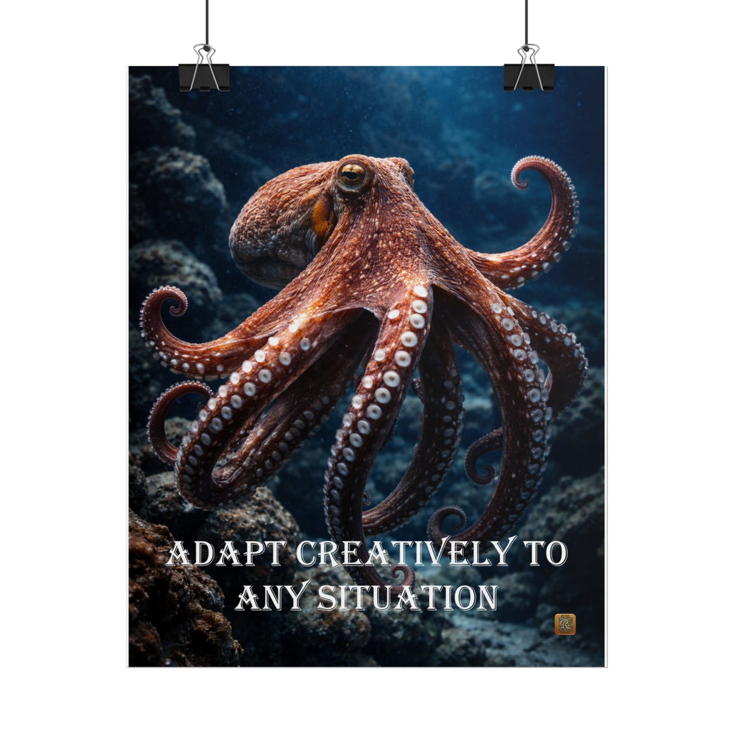 Octopus 'Adapt Creatively to Any Situation' Motivational Poster Wall Art