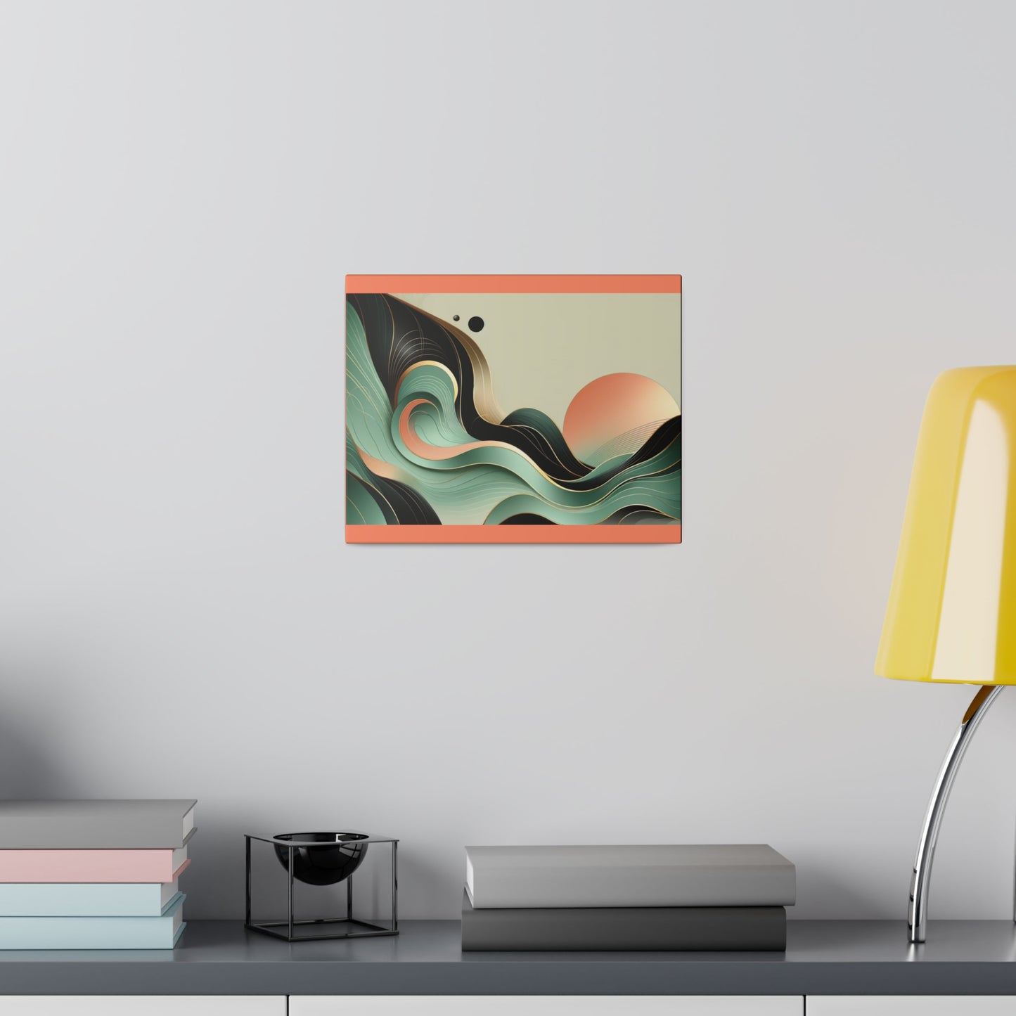 Sunrise Ocean Abstract Wall Art for Bedroom Home Decor for Office |Salmon Matte Canvas