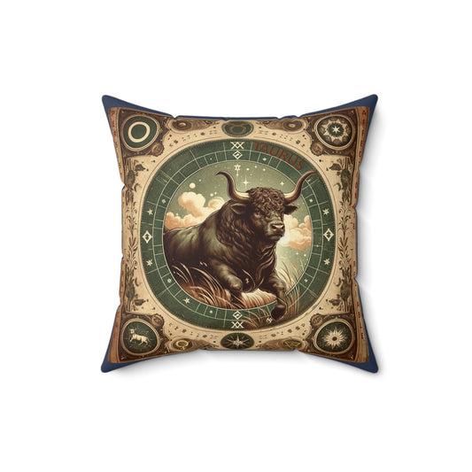 Taurus Vintage - Coussin carré avec fermeture éclair