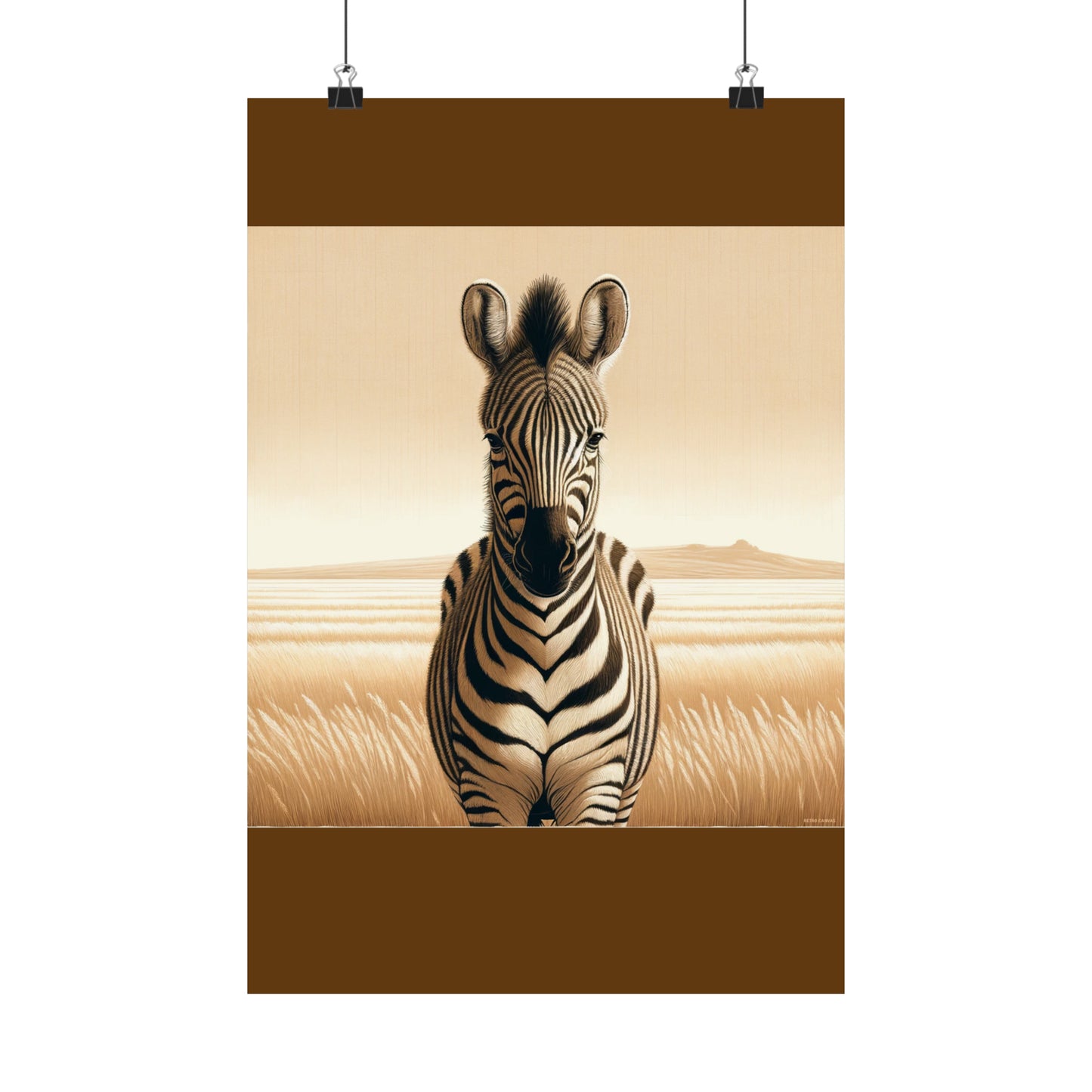 Zebra |Brown Matte Vertical Posters