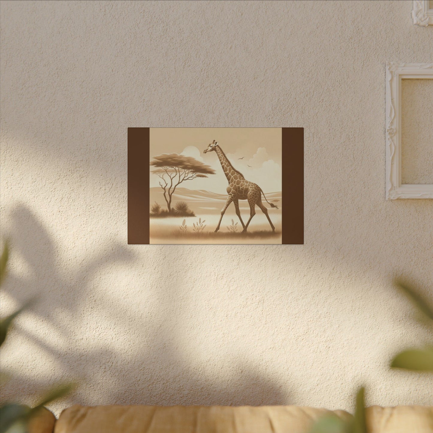 Girafe vintage - Toile marron