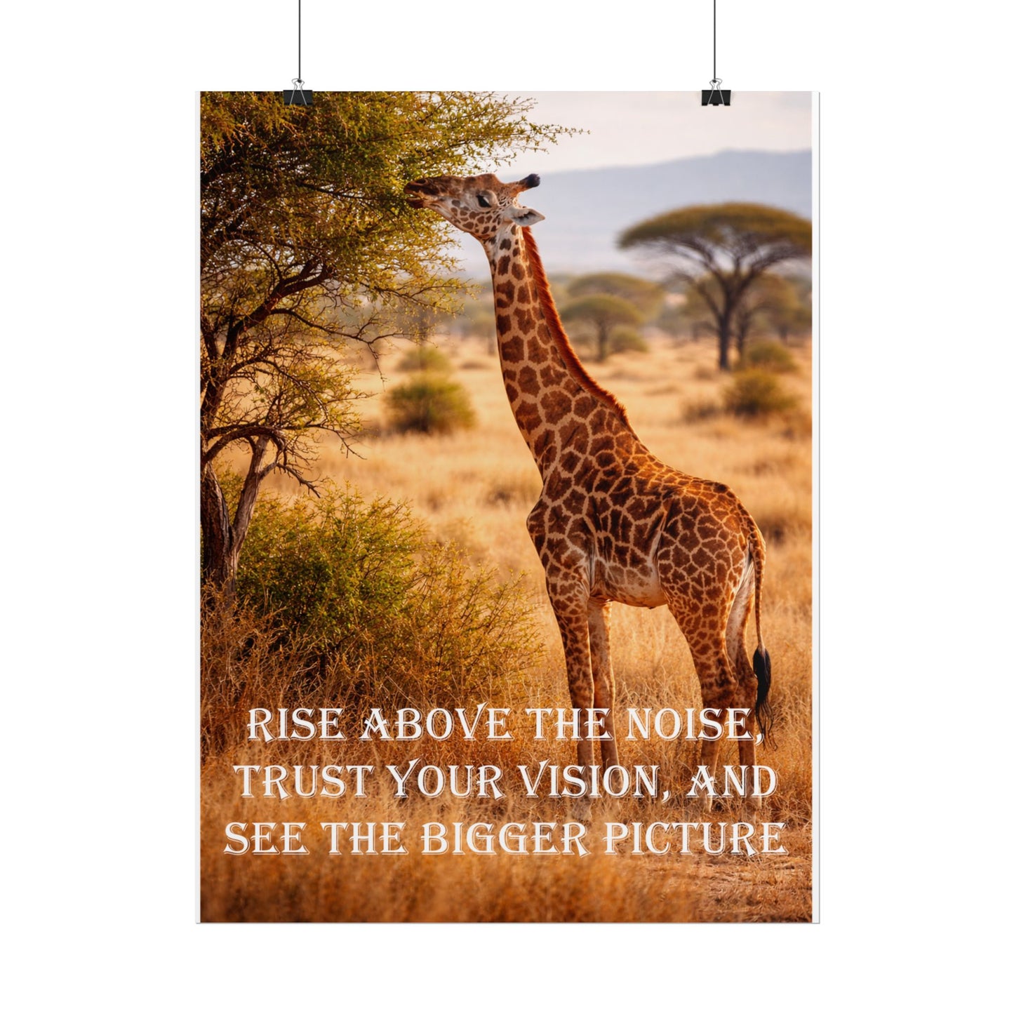 Giraffe Inspirational Poster – "Rise Above the Noise" Motivational Wall Art