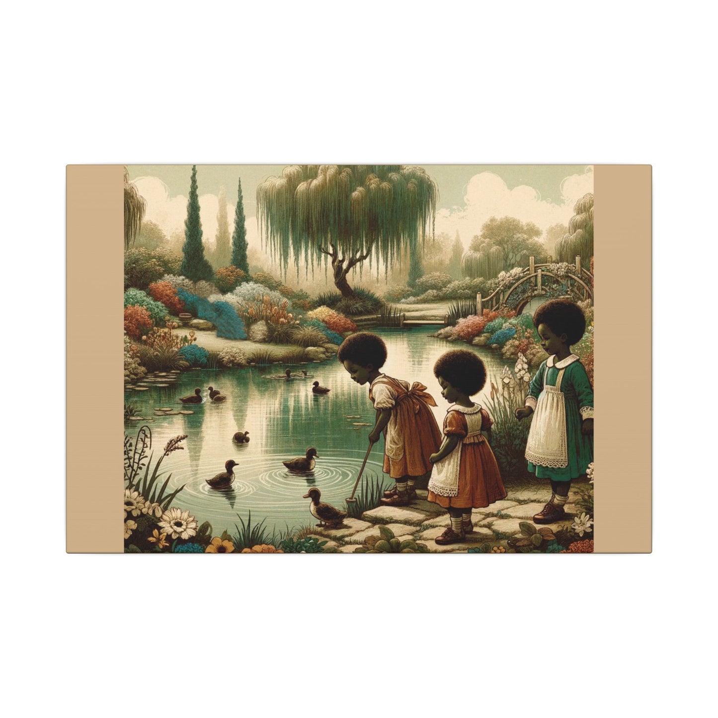 Décoration murale pour chambre d'enfant, décoration d'intérieur pour enfants, art classique pour bureau | Toile mate beige