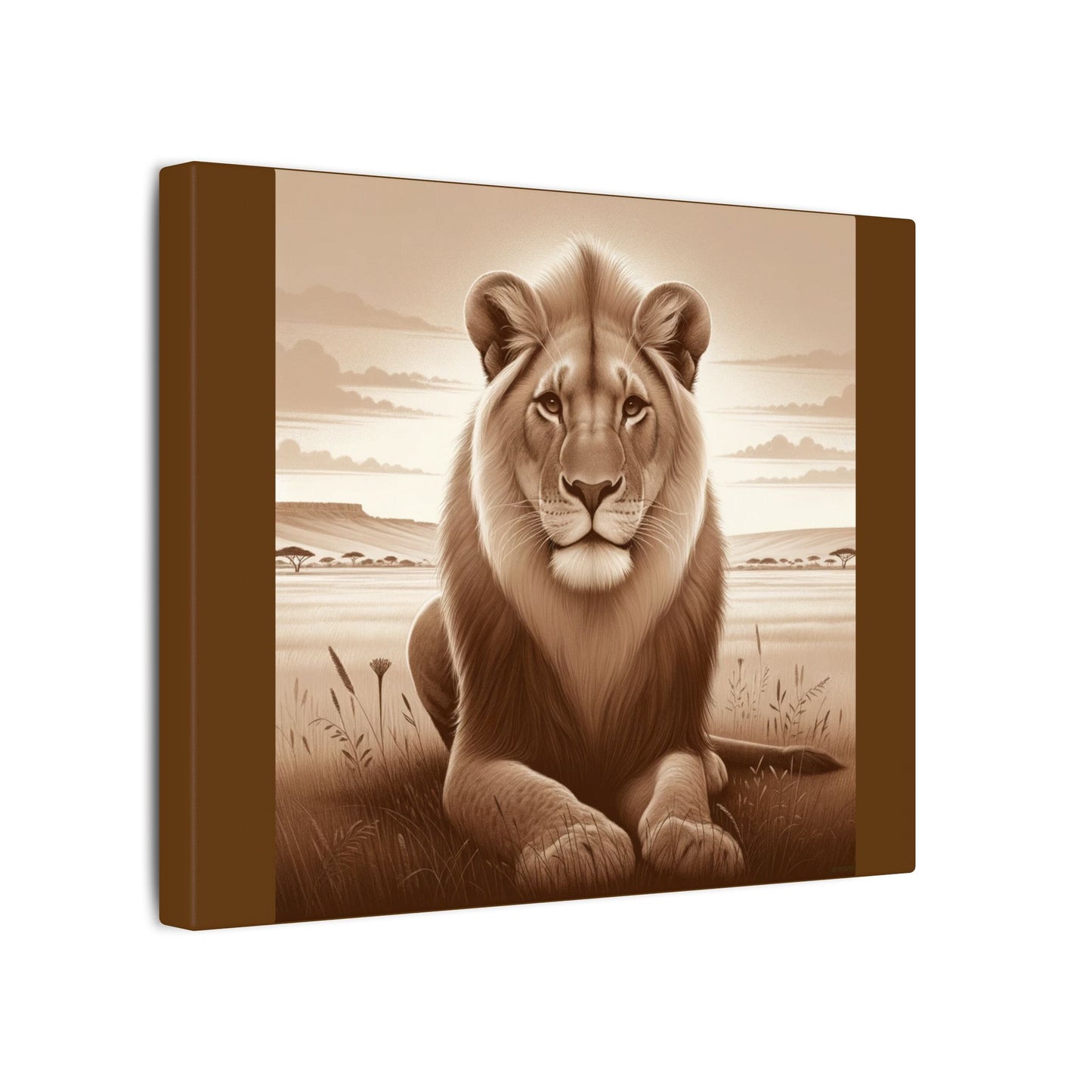 Lion Majestic Vintage - Toile Marron