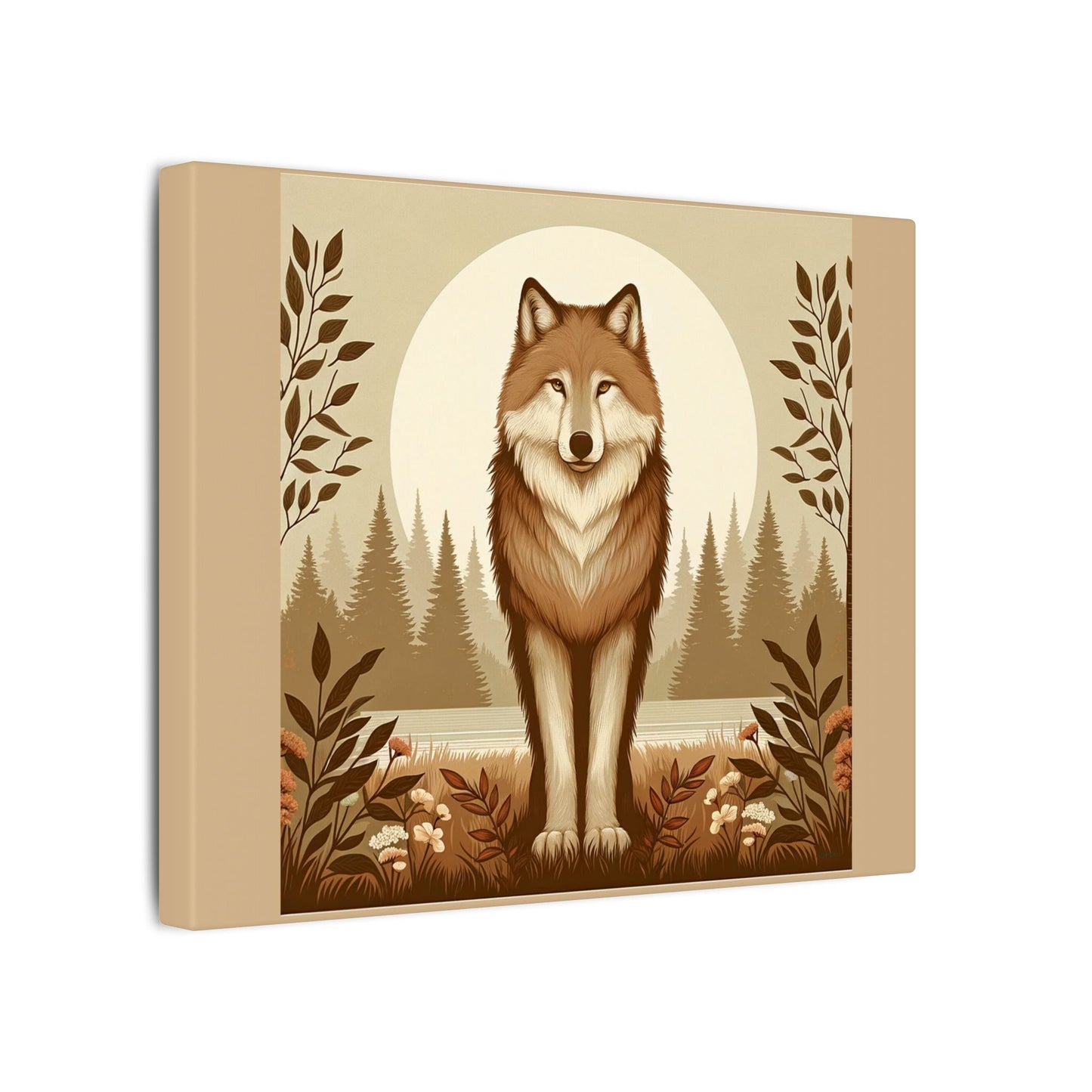 Vintage Wolf - Toile de jute beige