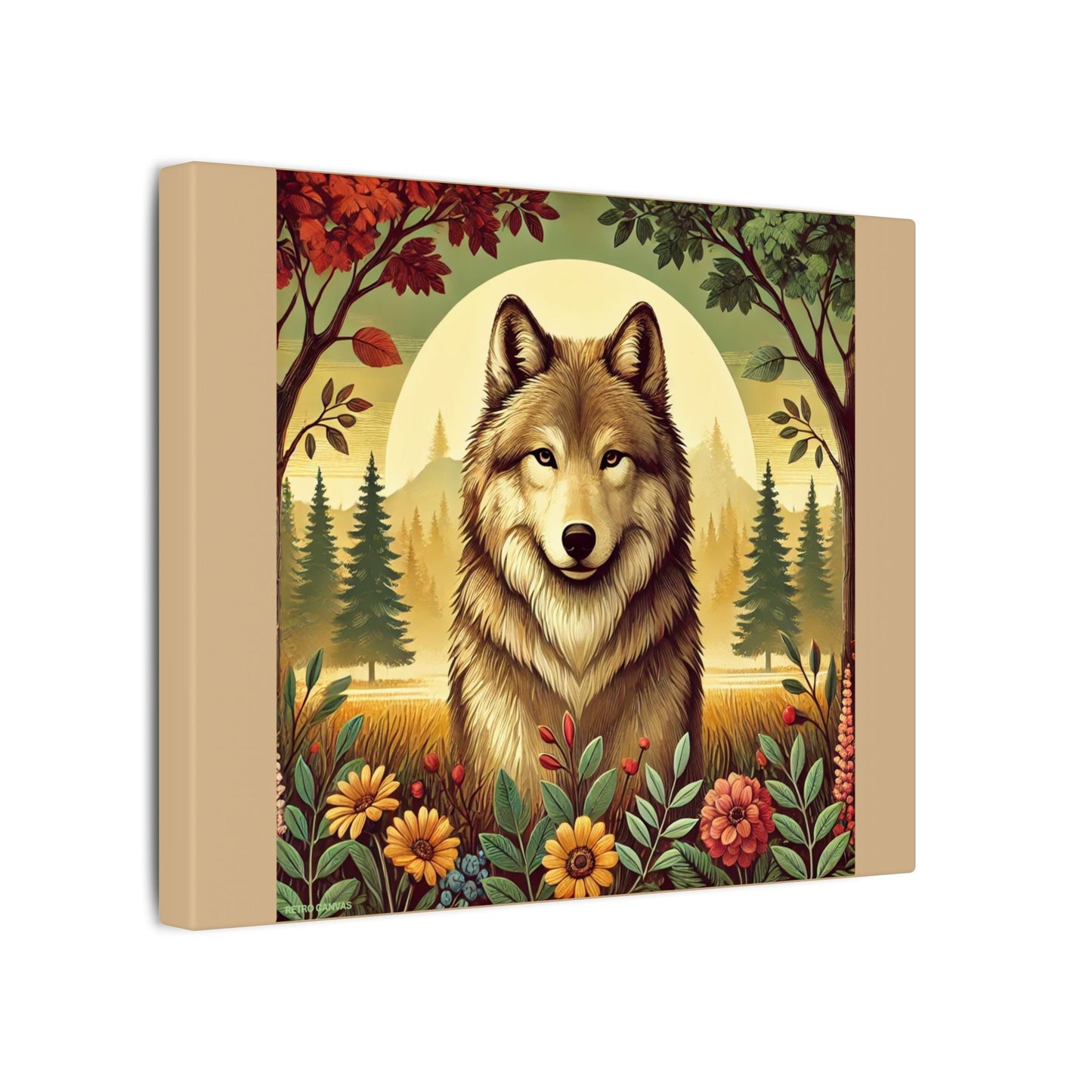 Wolf in the forest - Tan Canvas