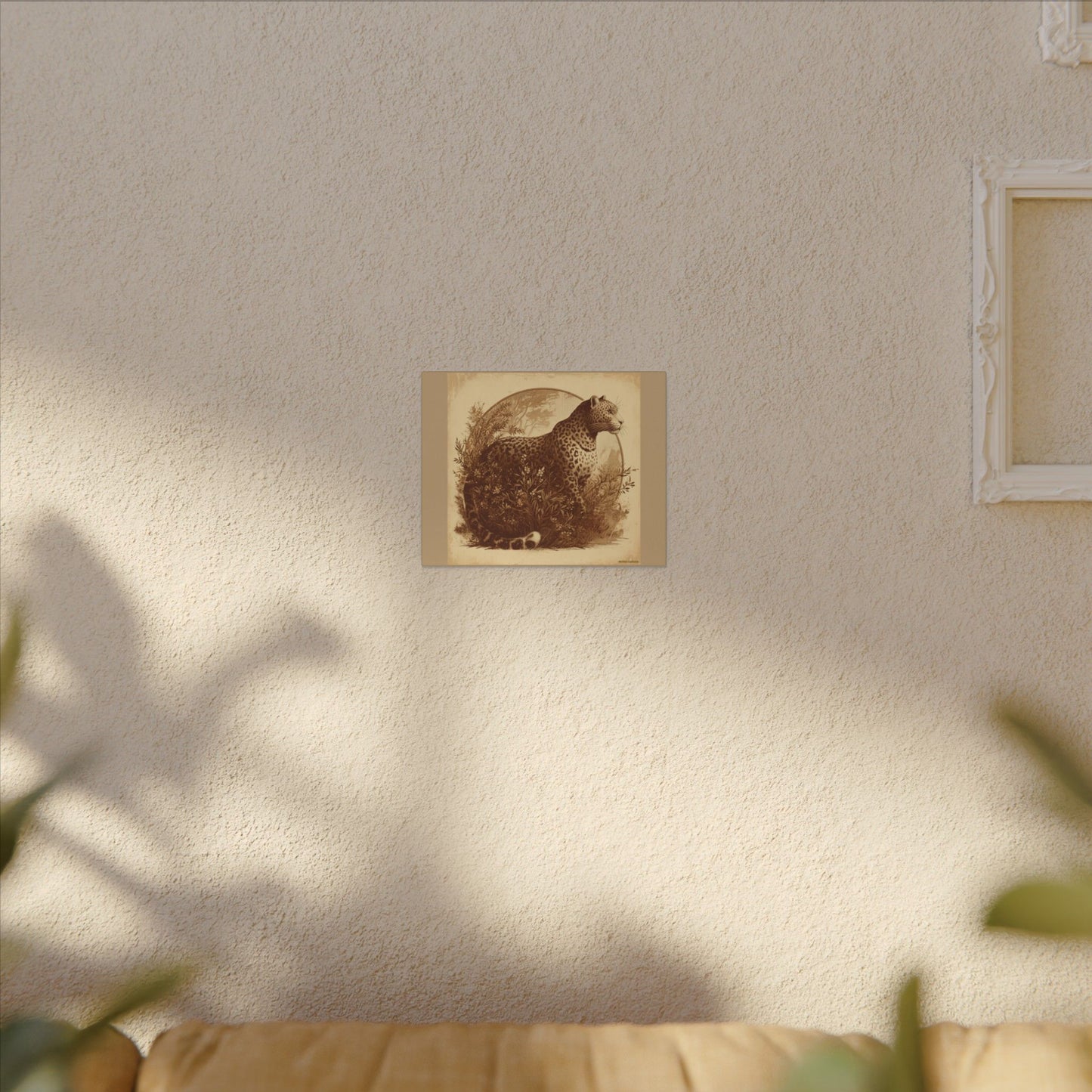 Leopard Animal Wall Art - Tan Canvas| Wildlife Animal Lovers