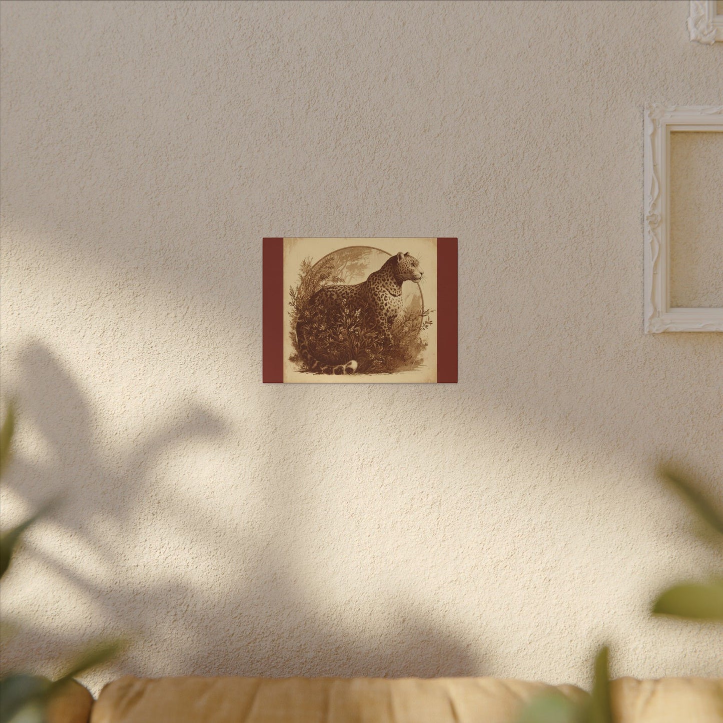 Leopard Animal Wall Art - Burnt Umber Canvas