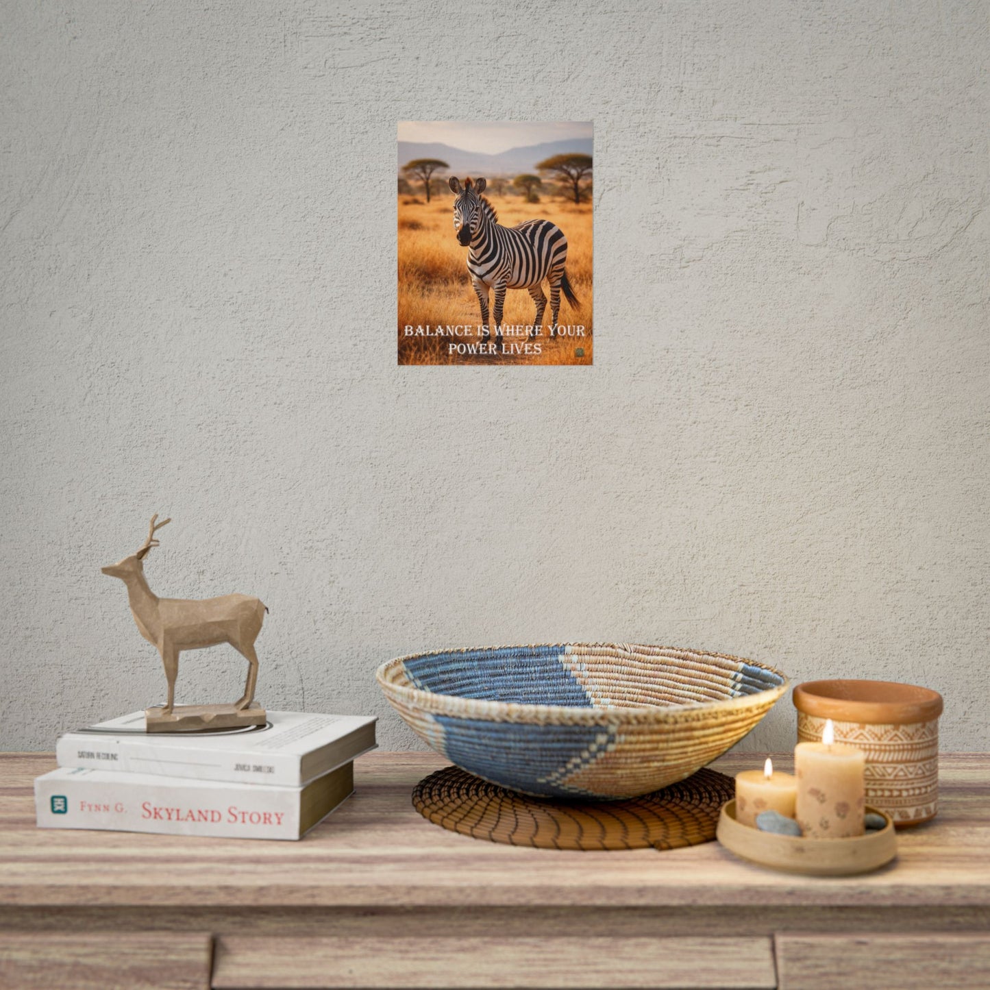 Zebra 'Balance Is Where Your Power Lives' -Poster