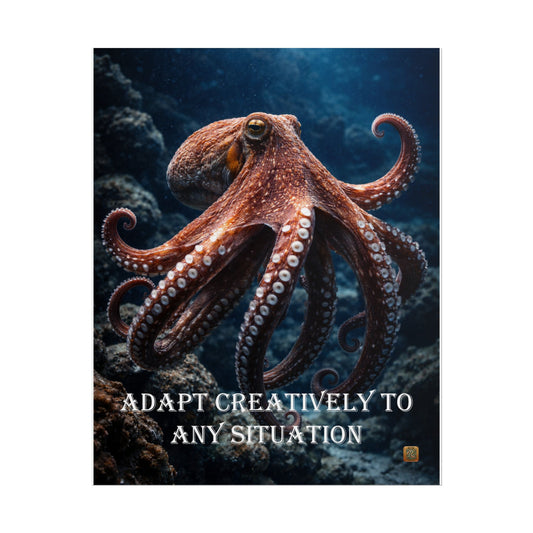 Octopus 'Adapt Creatively to Any Situation' Motivational Poster Wall Art