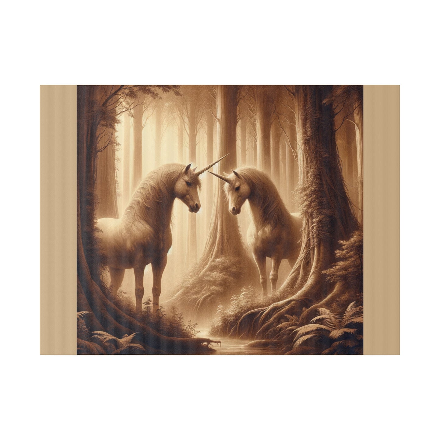 Mystical Forest - Tan Matte Stretched Canvas